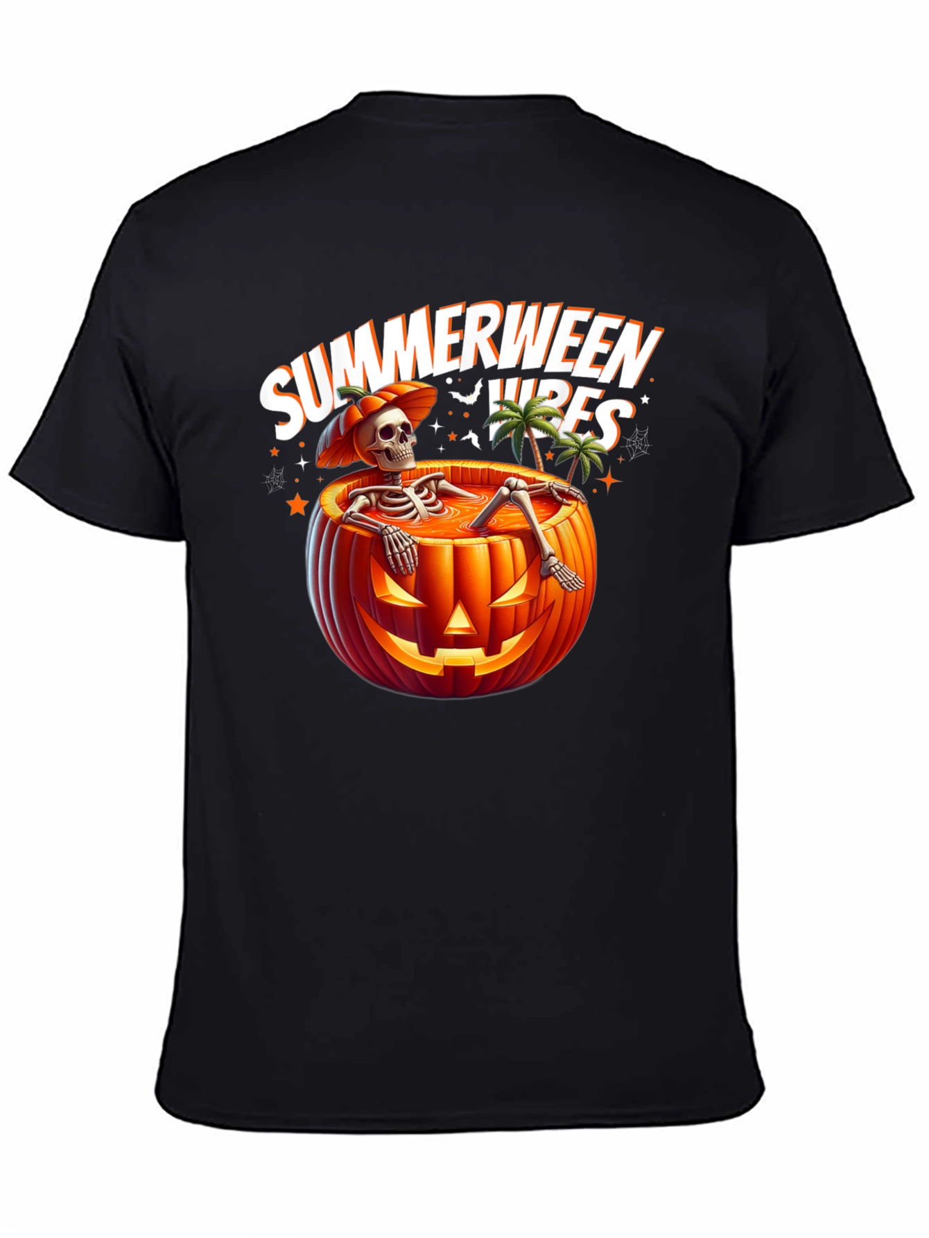 Summerween Vibes T-Shirt - Skeleton in Pumpkin