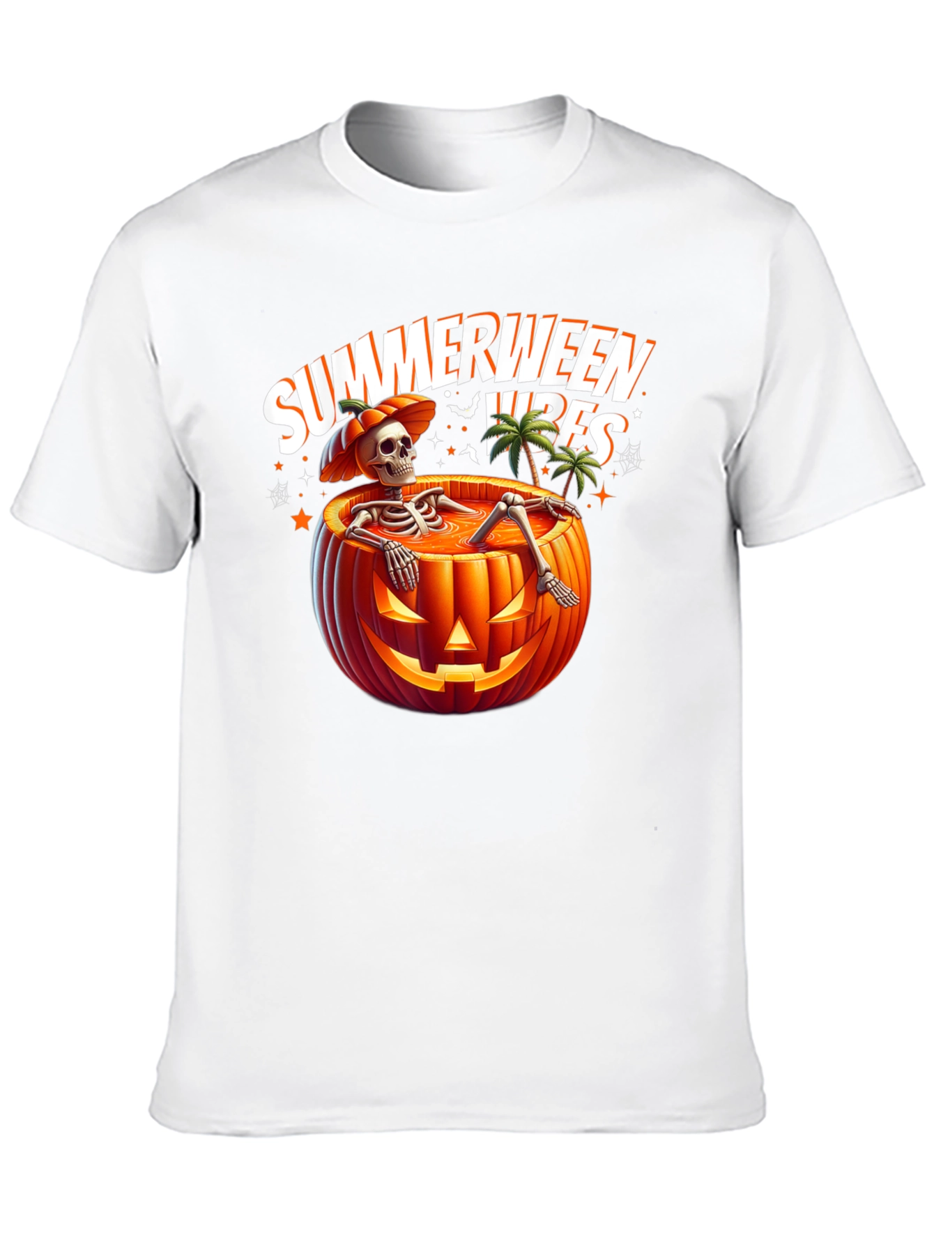 Summerween Vibes T-Shirt - Skeleton in Pumpkin