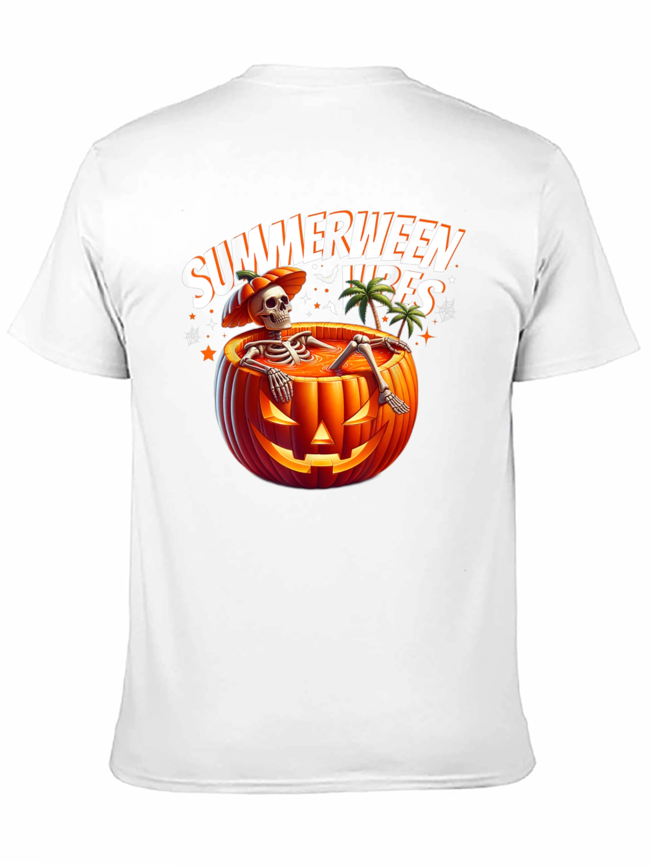 Summerween Vibes T-Shirt - Skeleton in Pumpkin