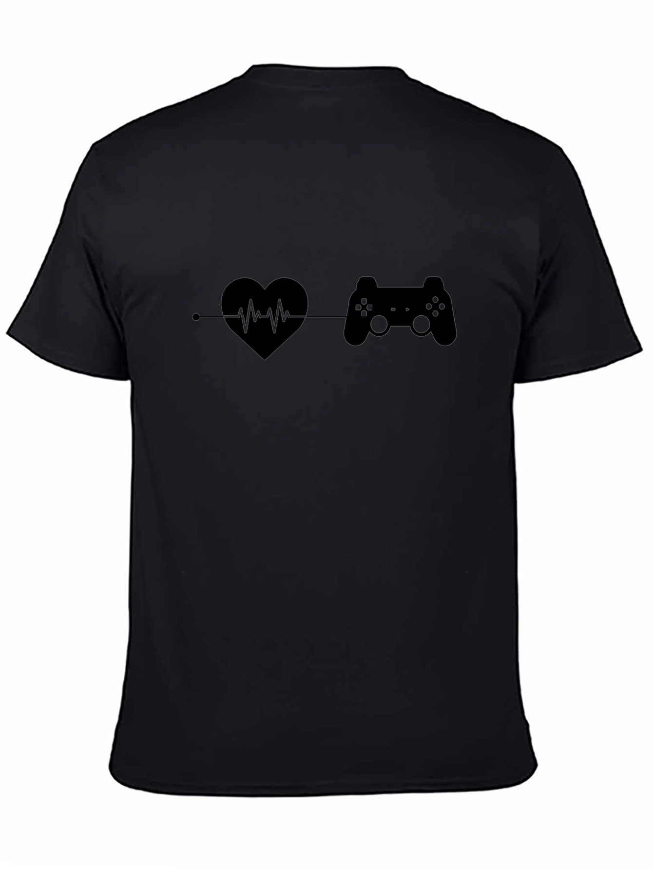 Gamer Heartbeat T-Shirt - Black Graphic Tee