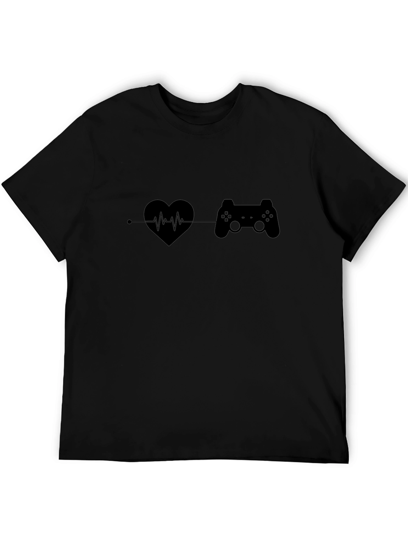 Gamer Heartbeat T-Shirt - Black Graphic Tee