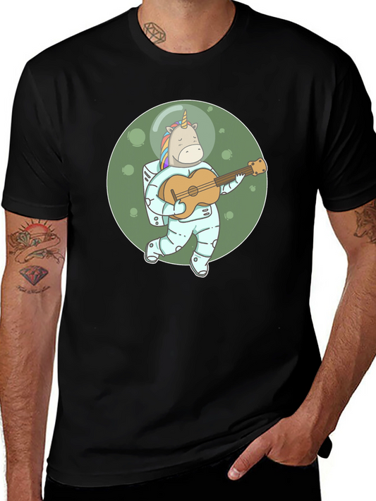 Unicorn Astronaut Guitarist T-Shirt - Space Music Tee