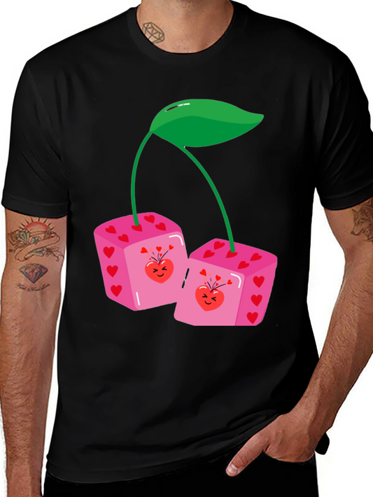 Dice Cherry Graphic Tee - Unique Statement Shirt