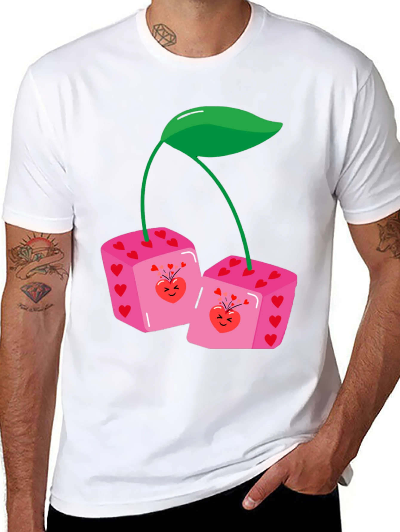 Dice Cherry Graphic Tee - Unique Statement Shirt
