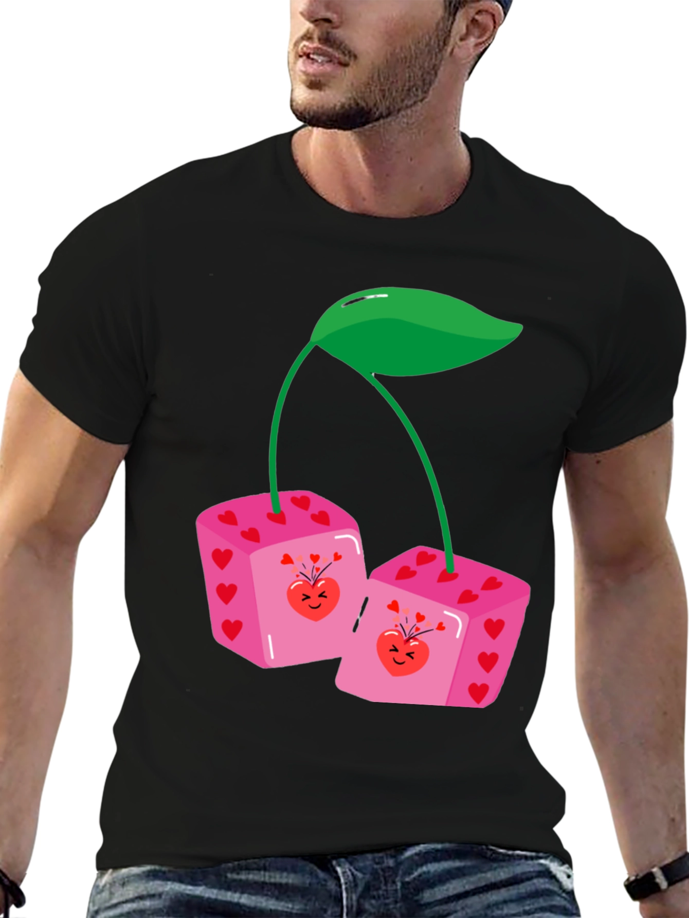 Dice Cherry Graphic Tee - Unique Statement Shirt