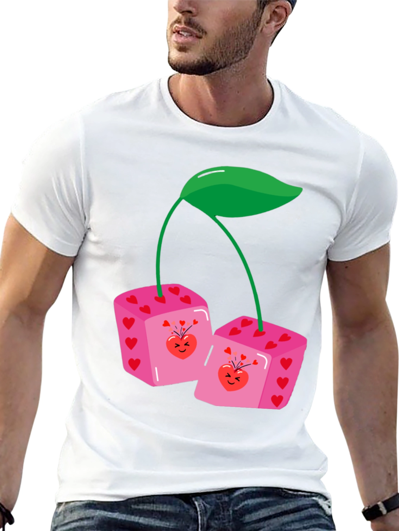 Dice Cherry Graphic Tee - Unique Statement Shirt