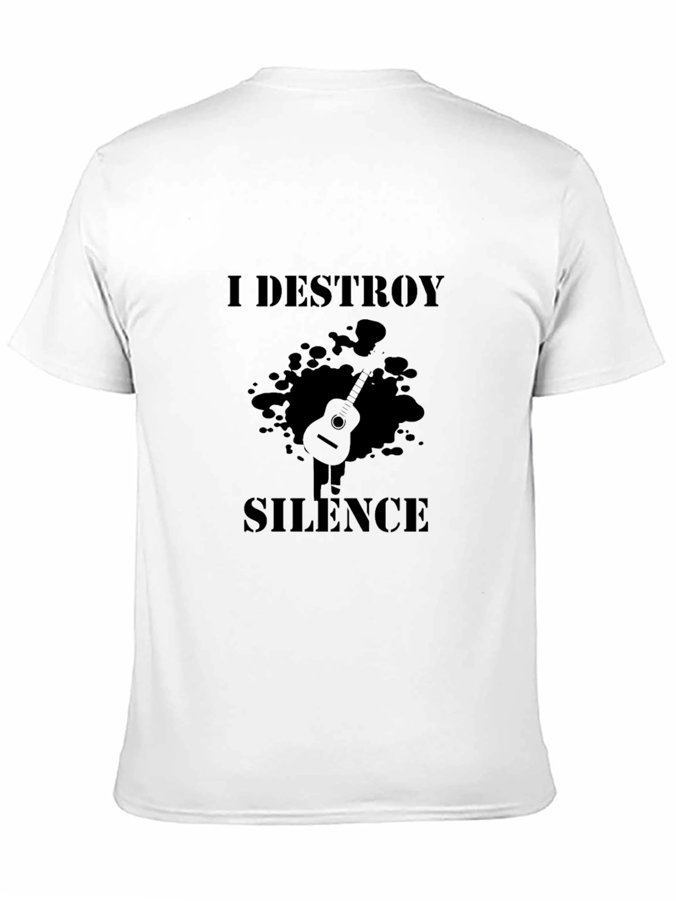 I Destroy Silence Black Graphic T-Shirt