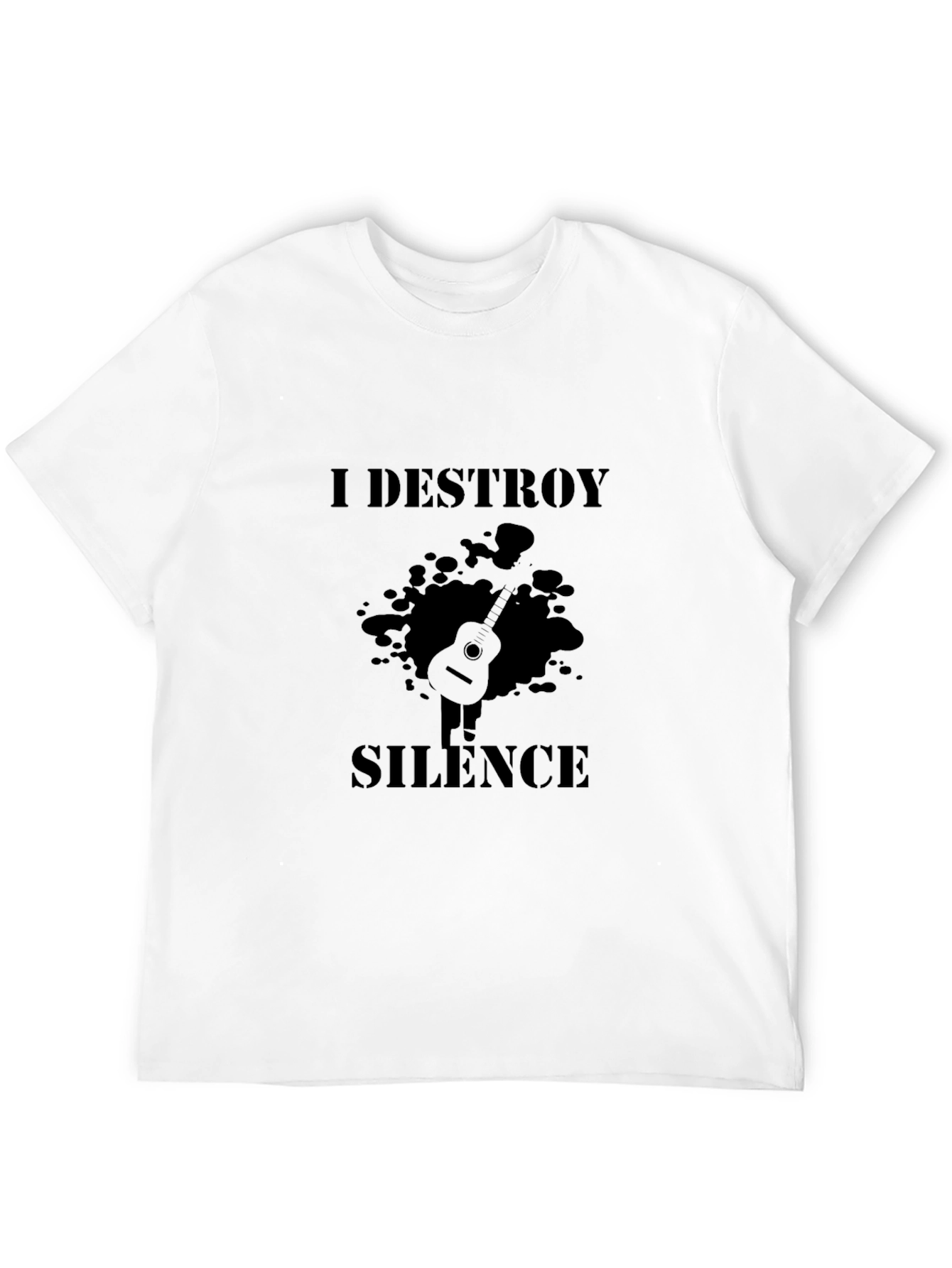 I Destroy Silence Black Graphic T-Shirt