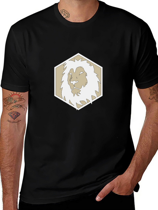 Lion Emblem Black Tee - Stylish Graphic T-Shirt