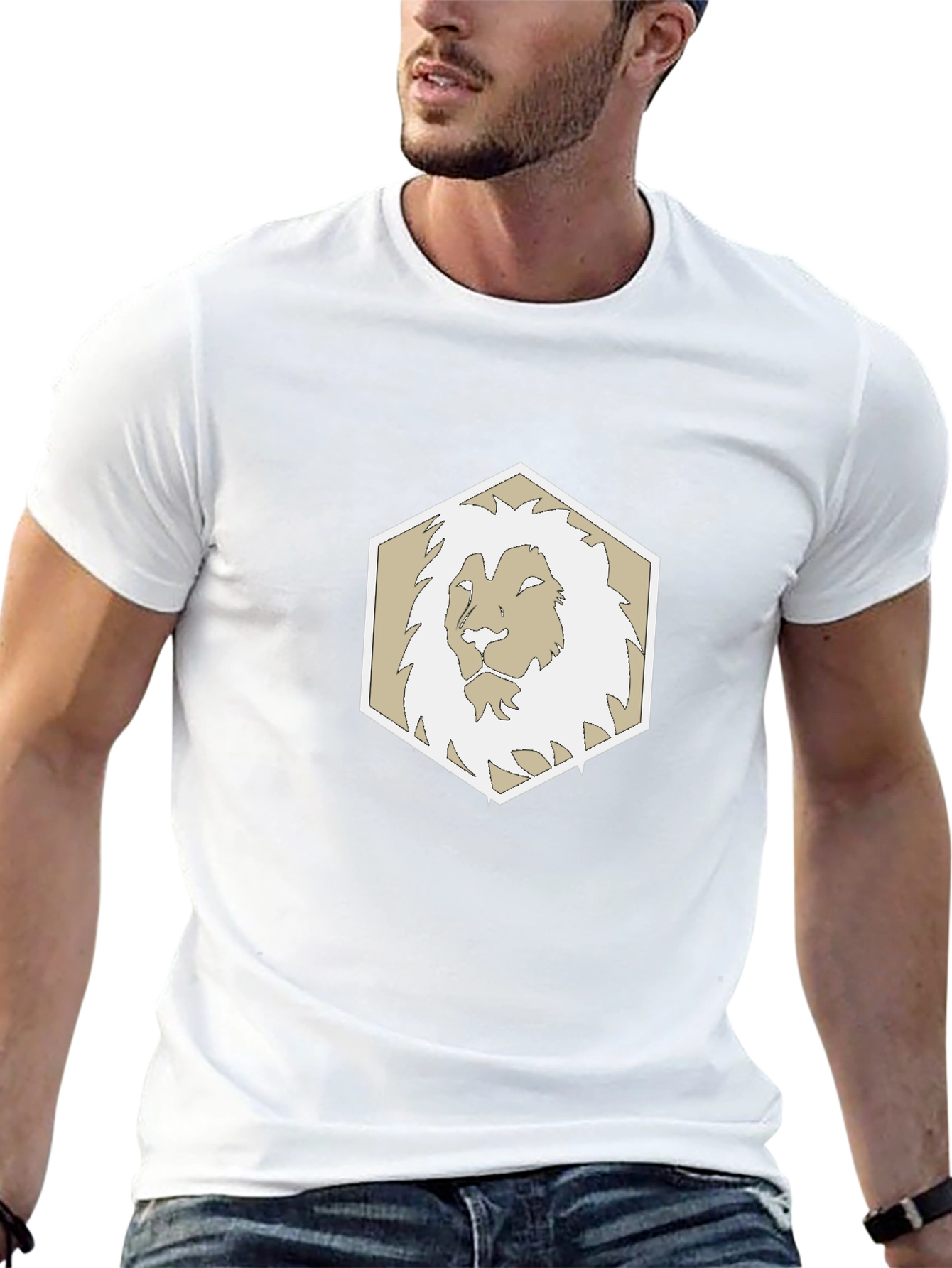 Lion Emblem Black Tee - Stylish Graphic T-Shirt