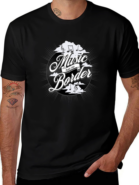 Music Has No Border Black Graphic Tee