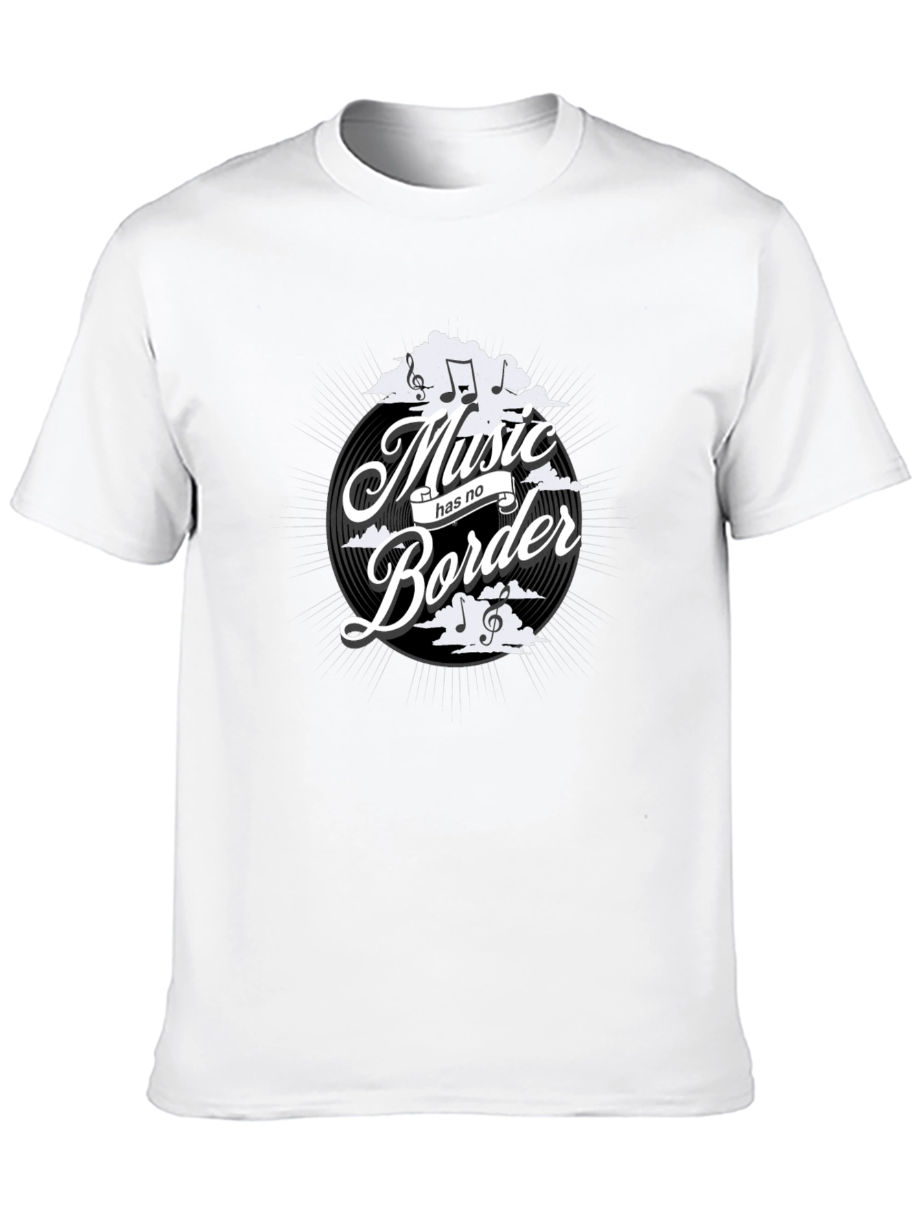 Music Has No Border Black Graphic Tee