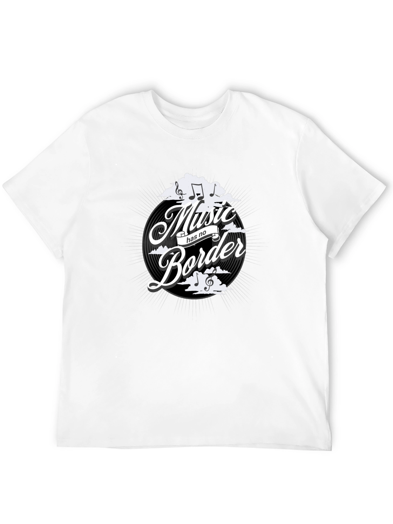 Music Has No Border Black Graphic Tee