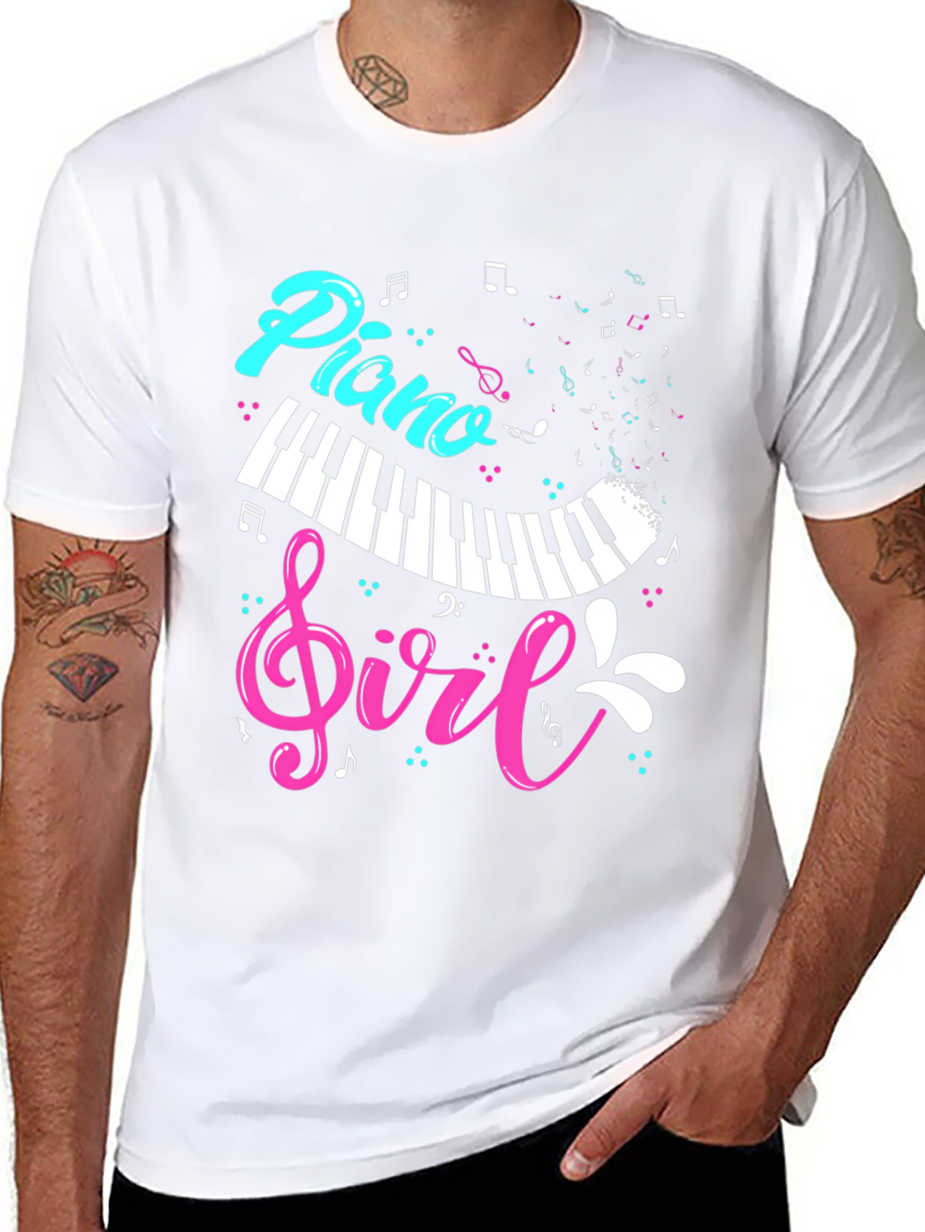 Piano Girl Graphic T-Shirt