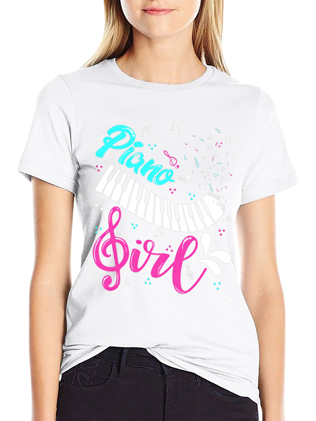 Piano Girl Graphic T-Shirt