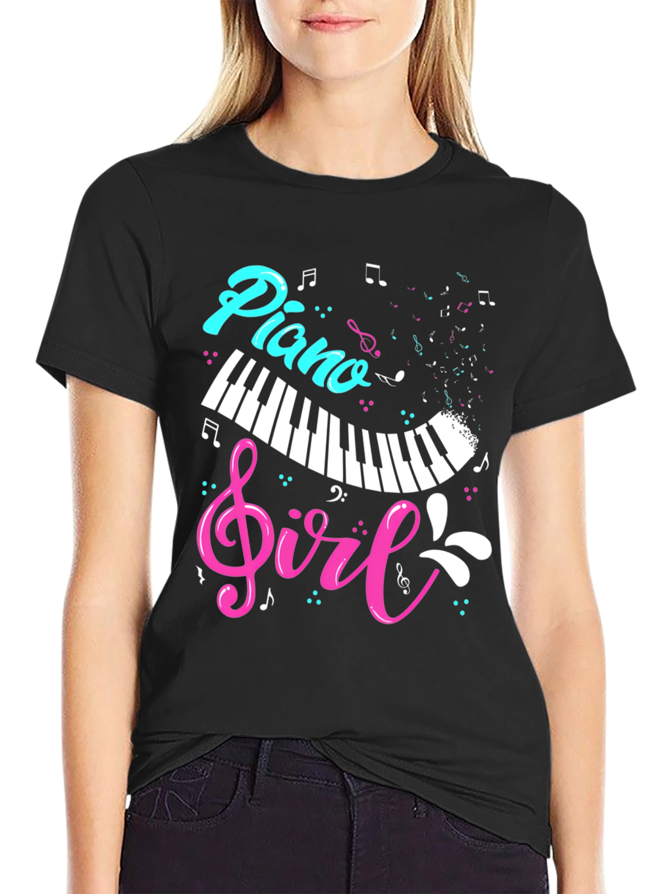 Piano Girl Graphic T-Shirt