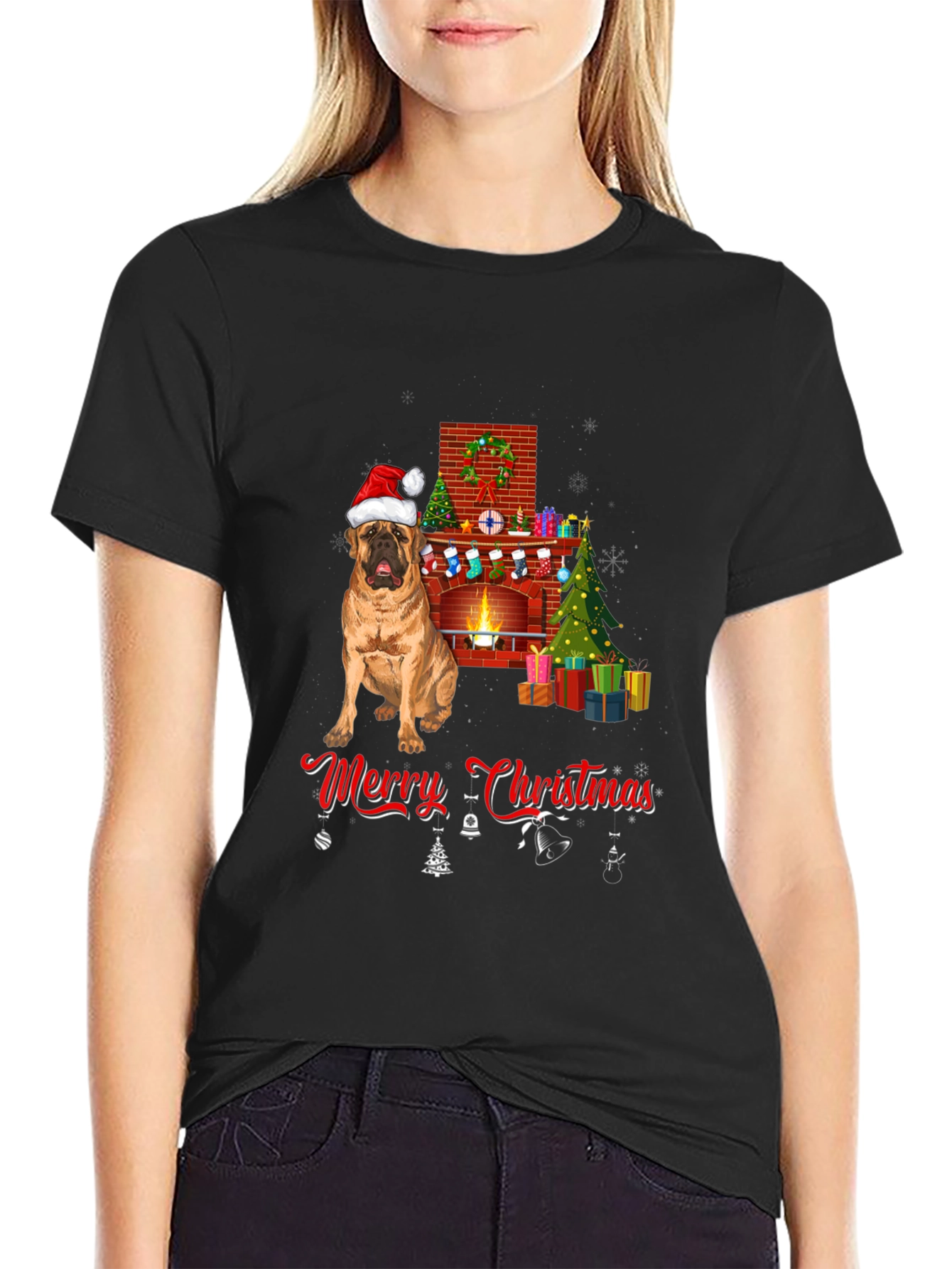 Dog Breed Christmas Fireplace T-Shirt
