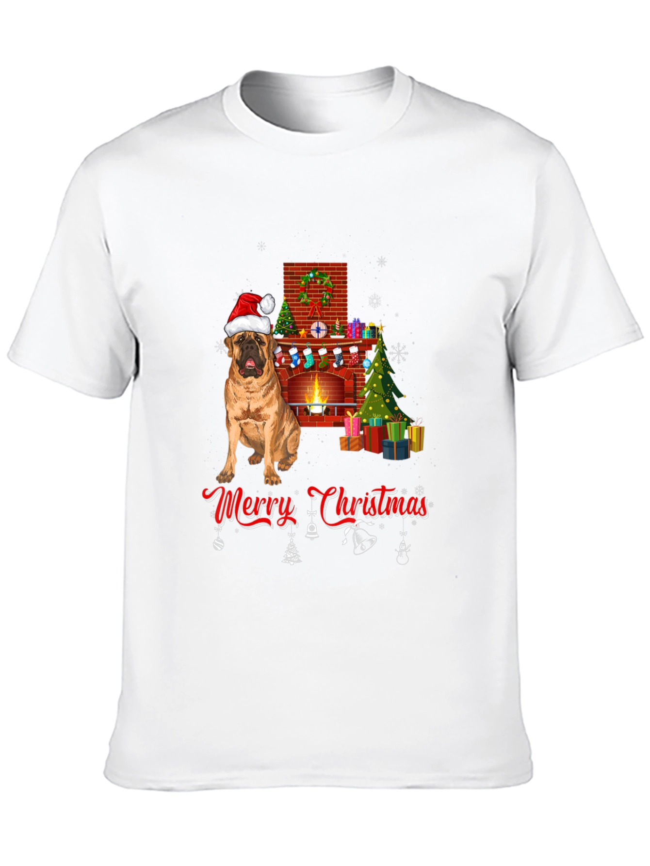 Dog Breed Christmas Fireplace T-Shirt