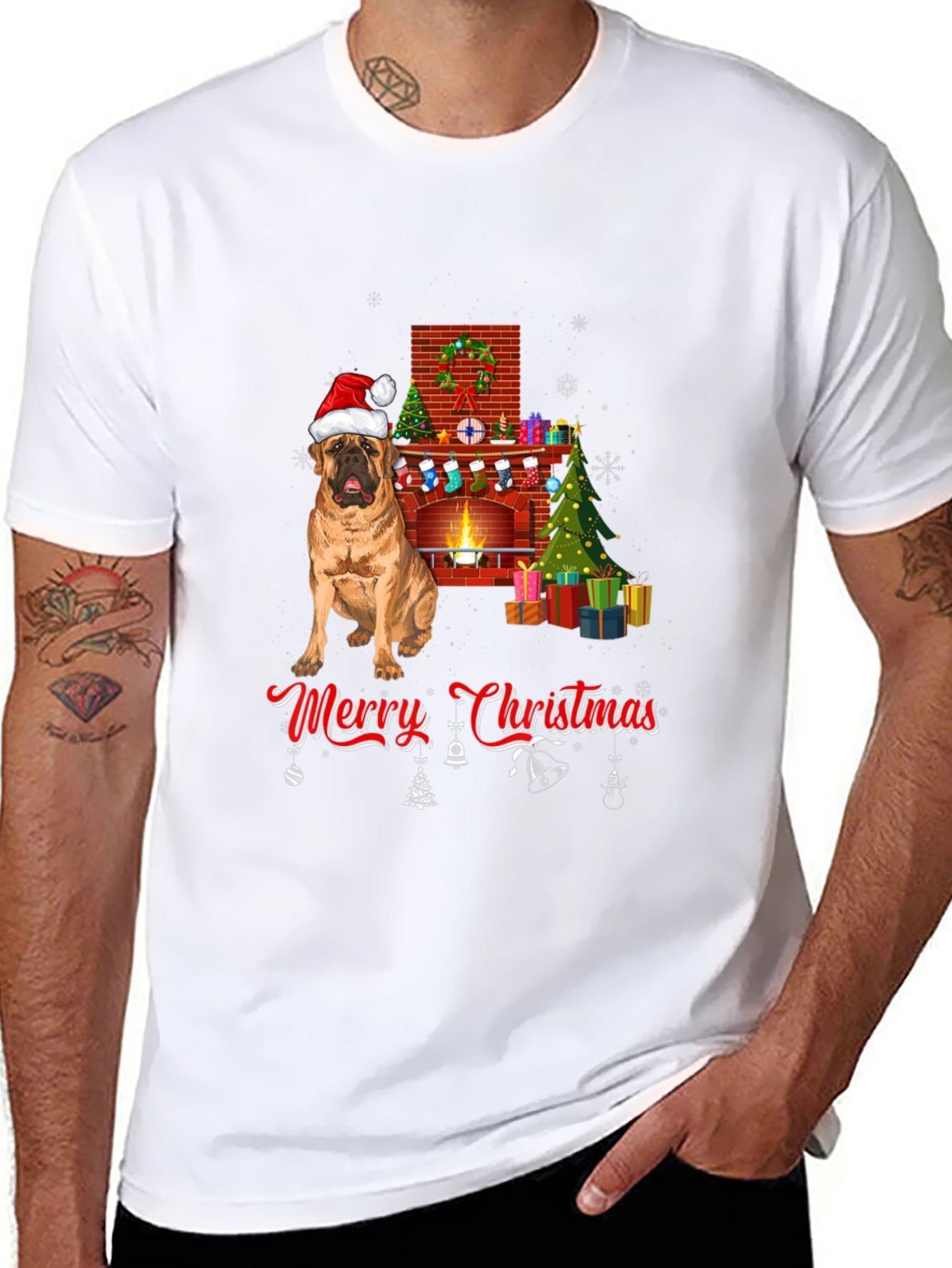 Dog Breed Christmas Fireplace T-Shirt
