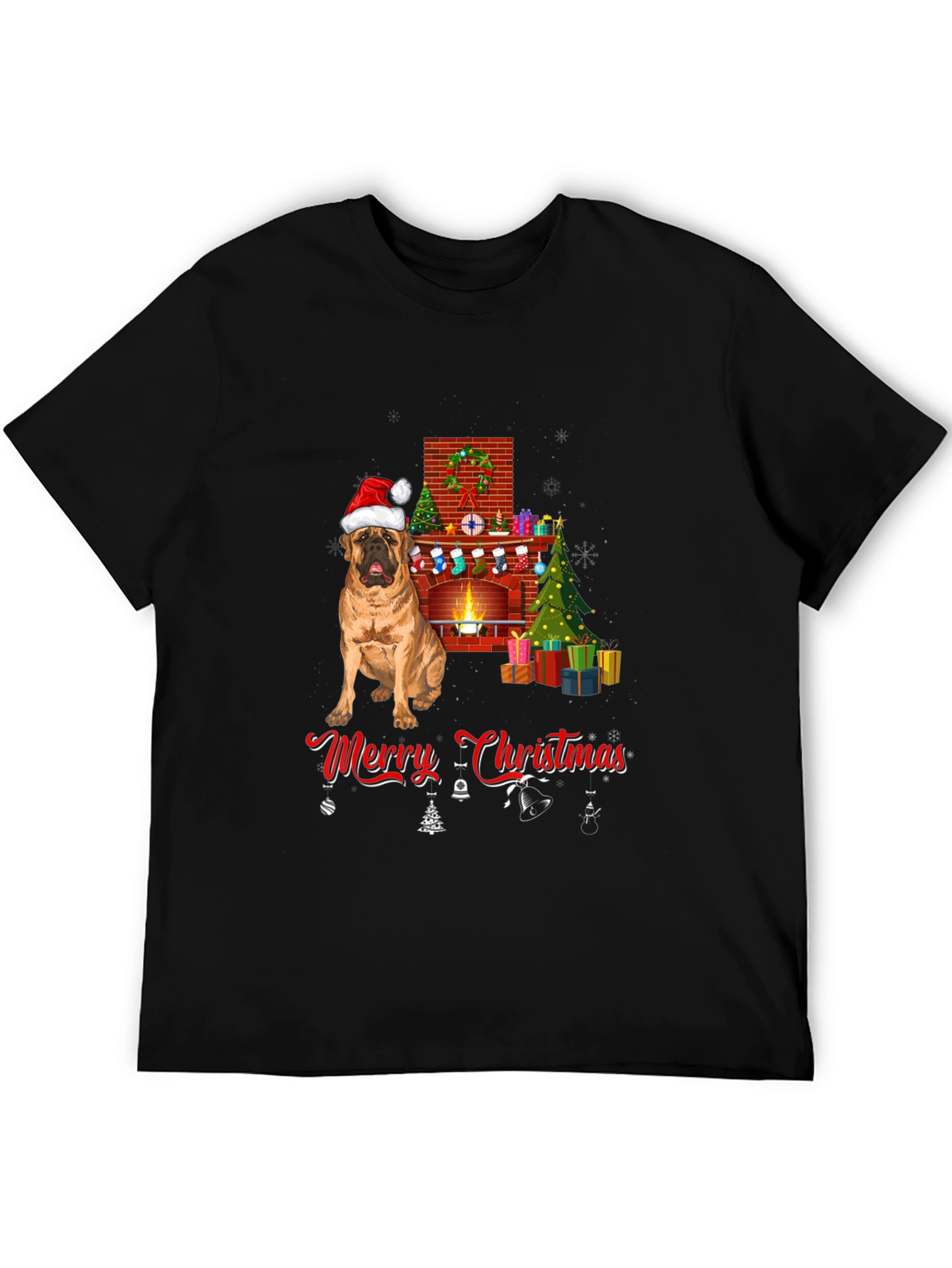 Dog Breed Christmas Fireplace T-Shirt