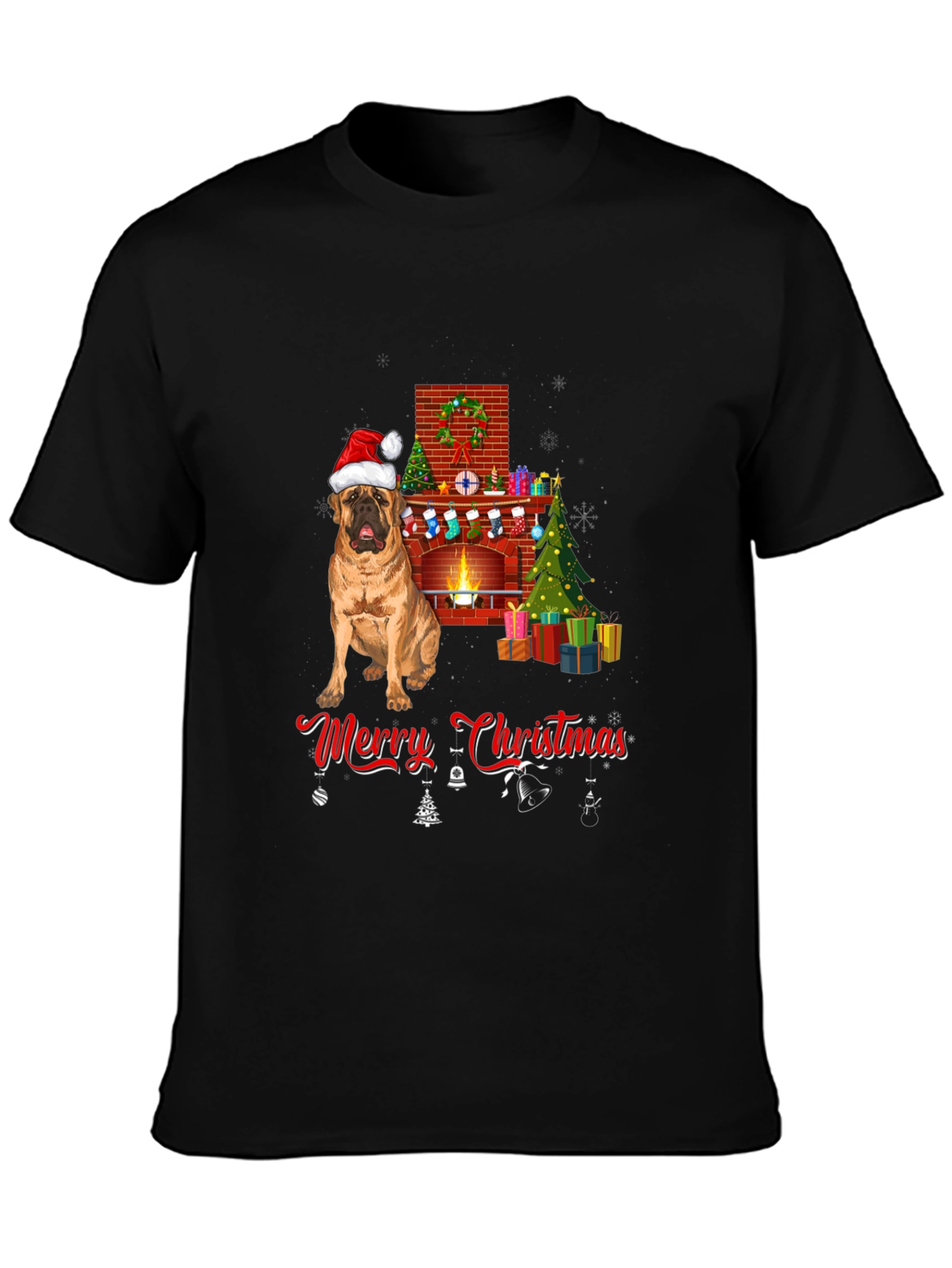 Dog Breed Christmas Fireplace T-Shirt