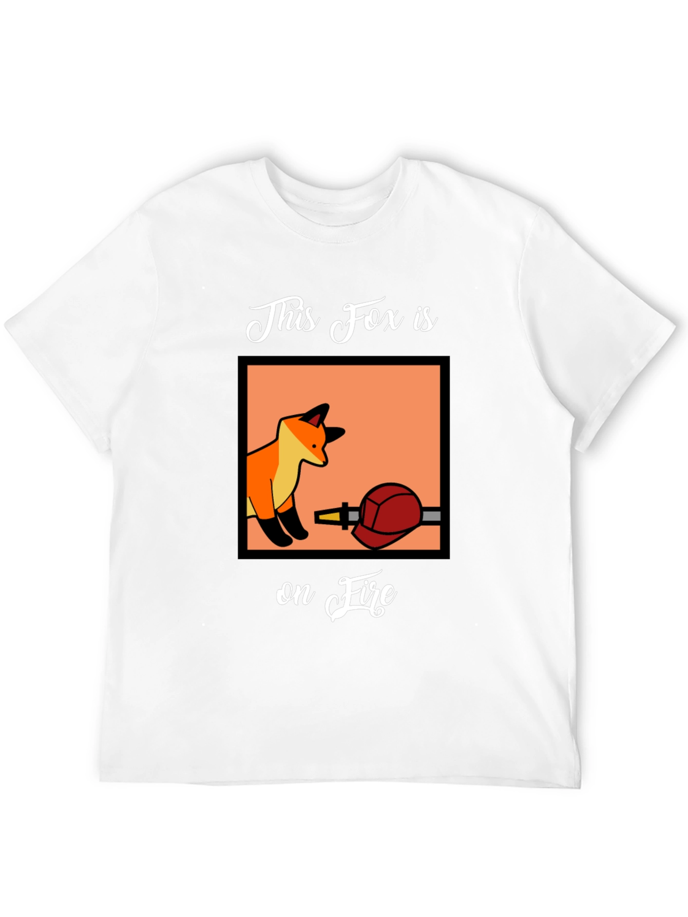 Fox on Fire Graphic T-Shirt - Funny Animal Tee