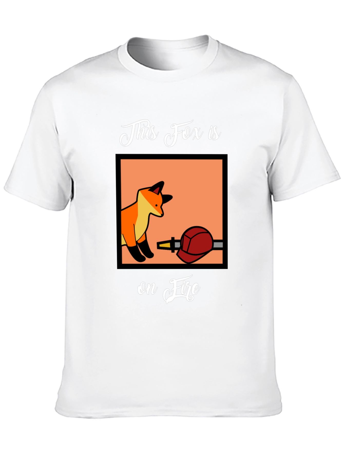 Fox on Fire Graphic T-Shirt - Funny Animal Tee