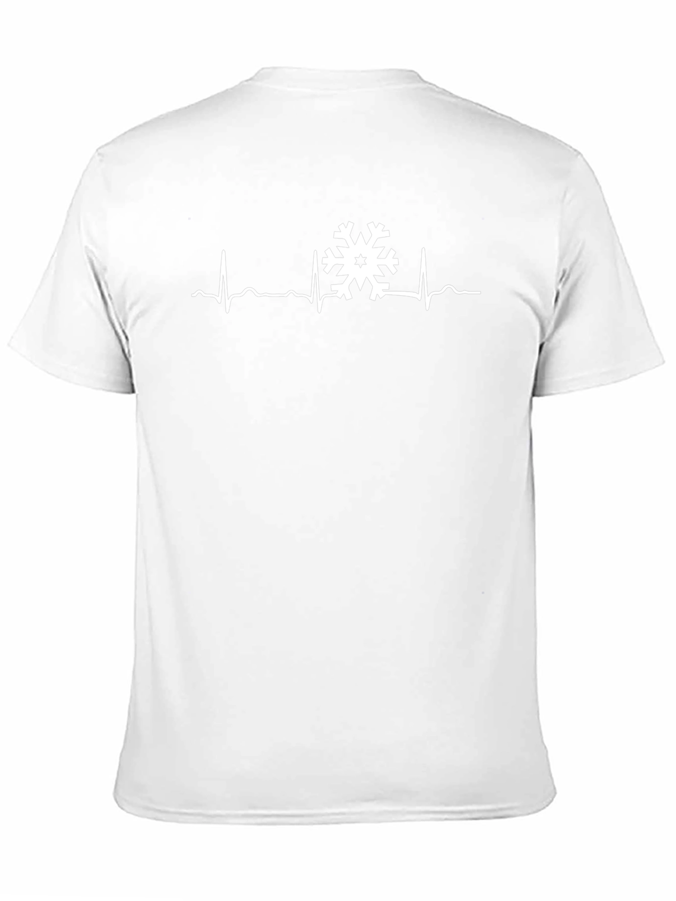 Snowflake Heartbeat Graphic Tee - Black Cotton T-Shirt