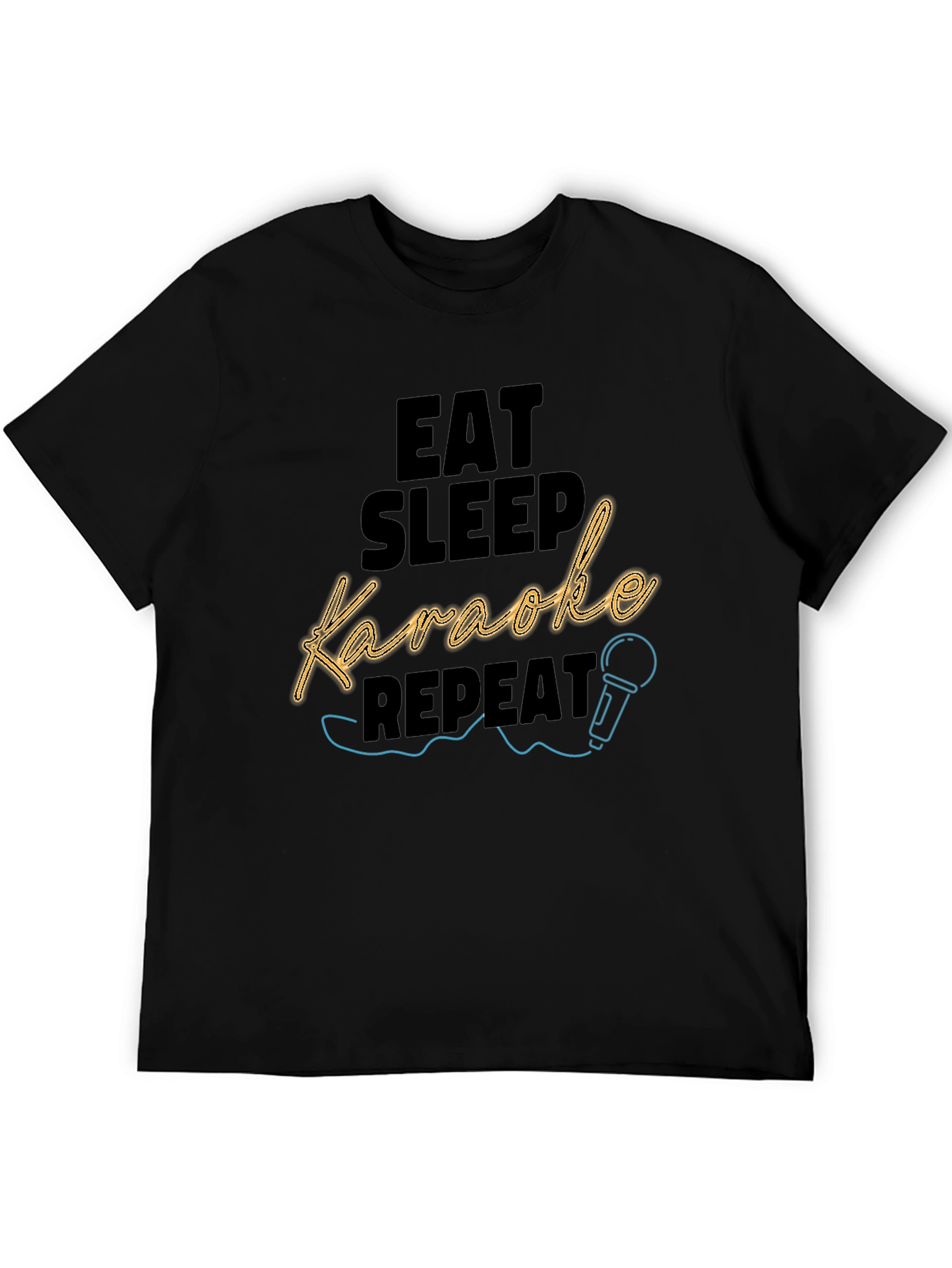 Eat Sleep Karaoke Repeat Black T-Shirt