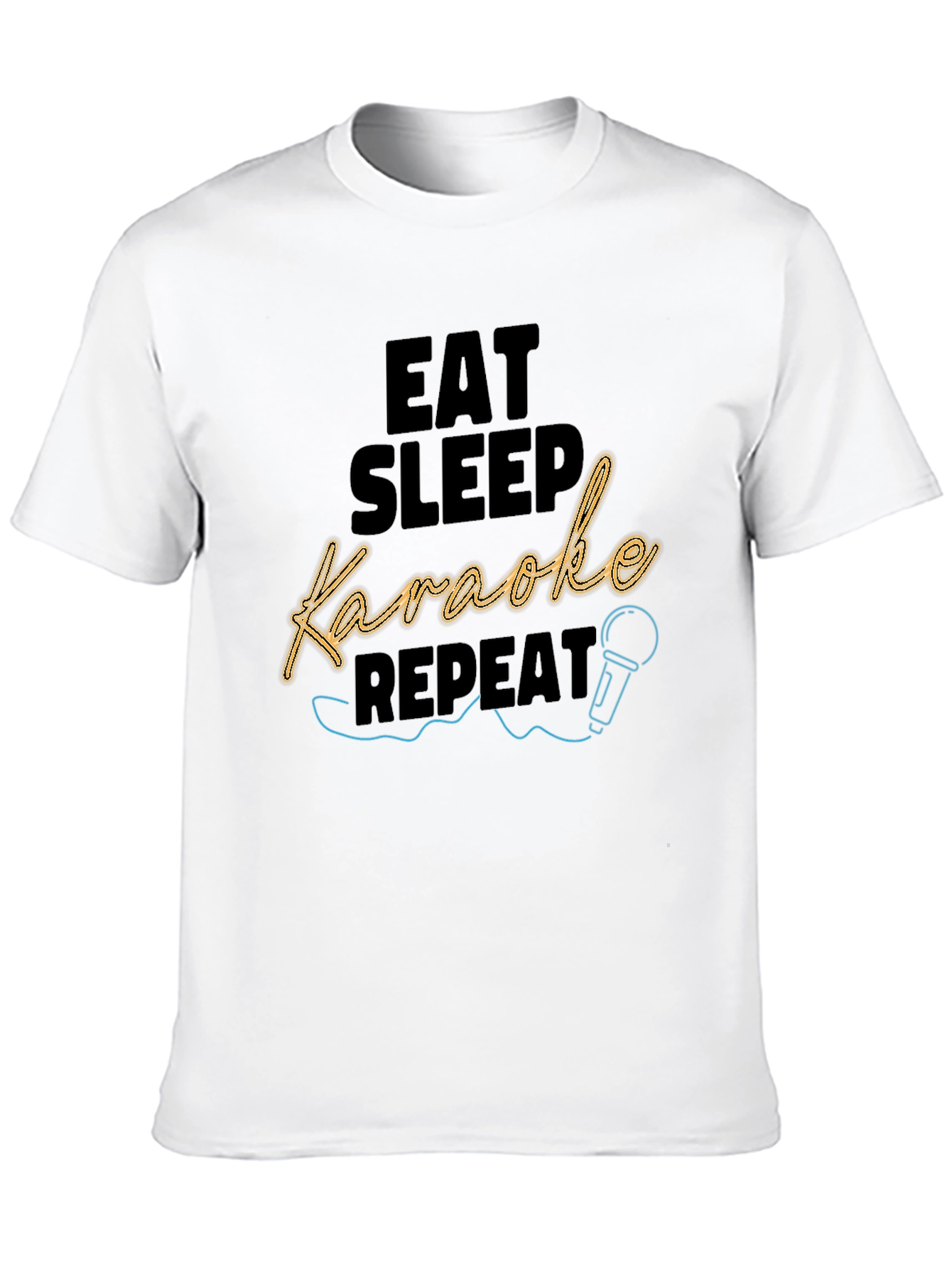 Eat Sleep Karaoke Repeat Black T-Shirt