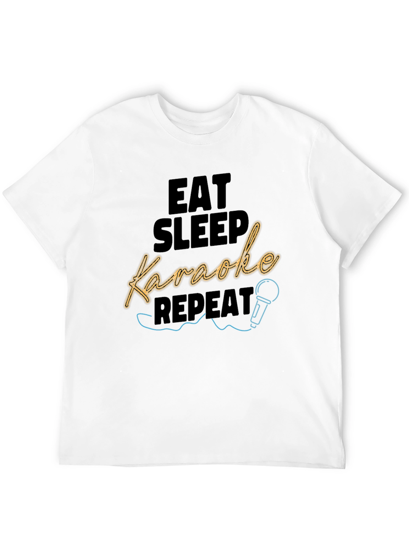 Eat Sleep Karaoke Repeat Black T-Shirt