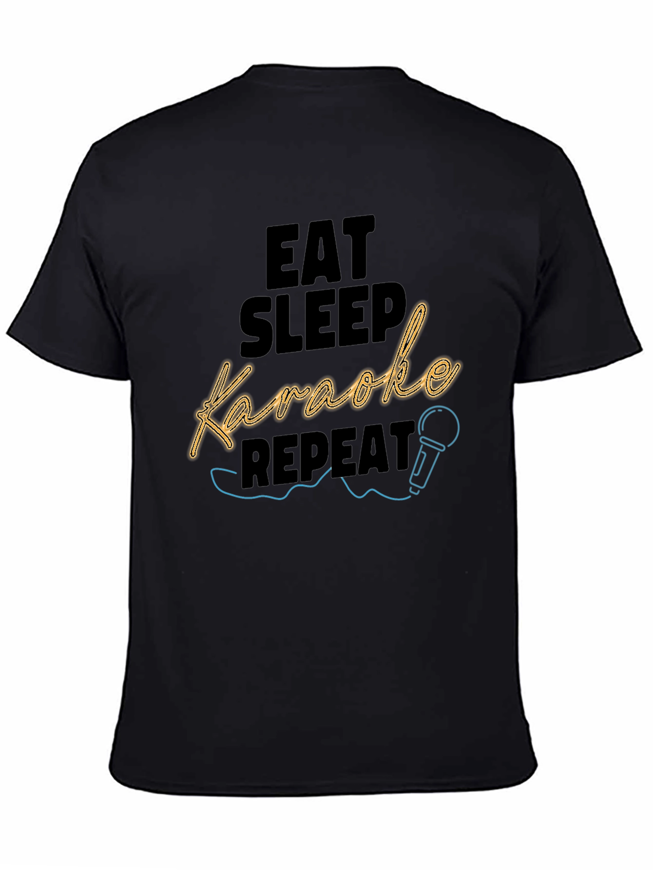 Eat Sleep Karaoke Repeat Black T-Shirt
