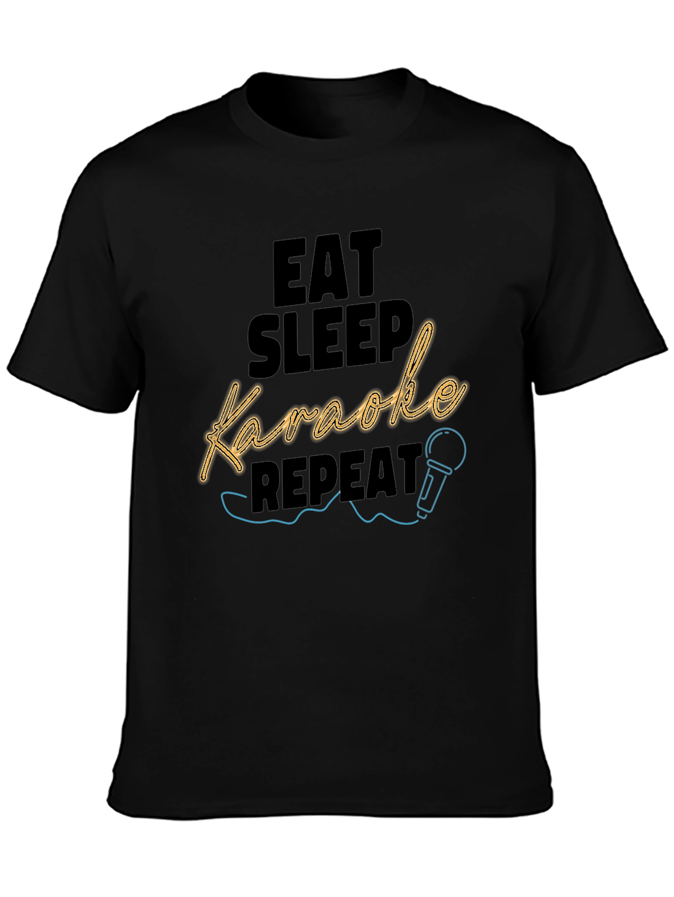 Eat Sleep Karaoke Repeat Black T-Shirt