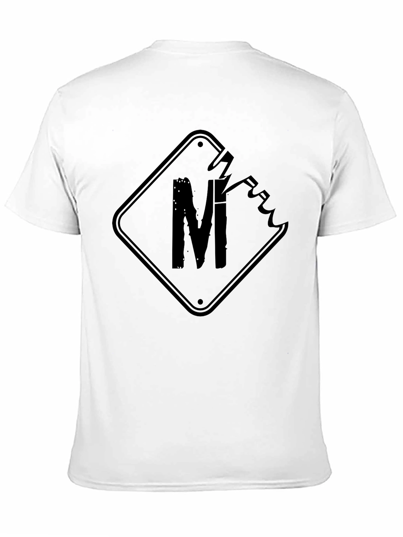 Mens Black T-Shirt with M Graphic Design