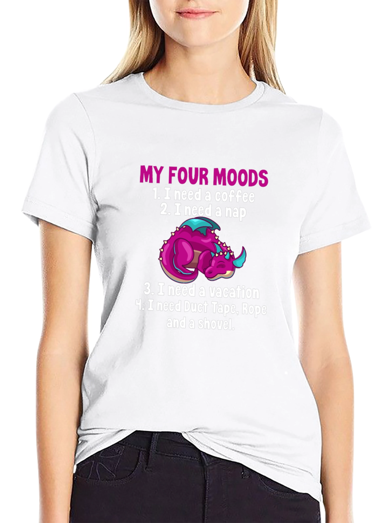 My Four Moods Dragon T-Shirt Funny Graphic Tee