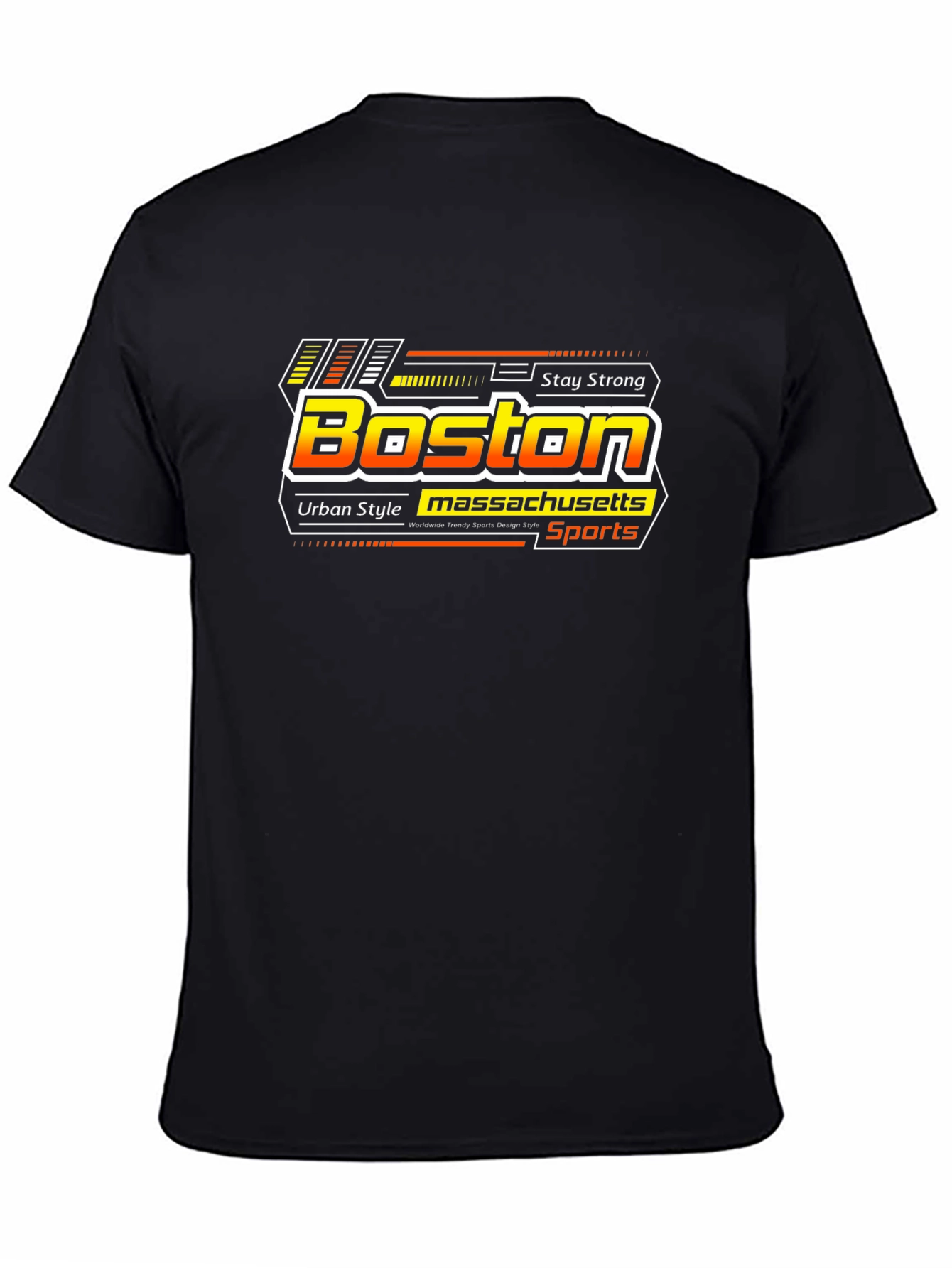 Boston Massachusetts Sports Black T-Shirt