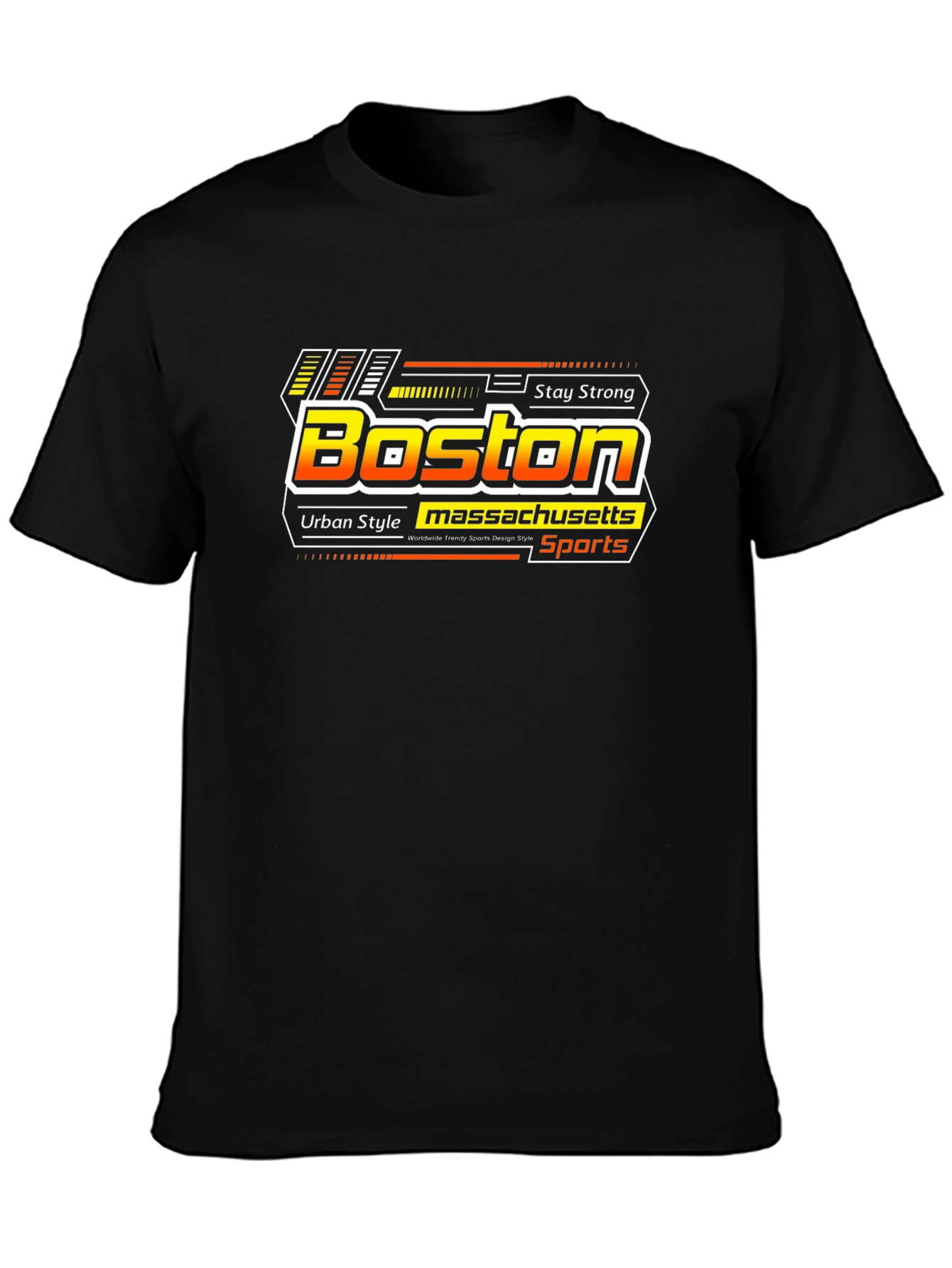 Boston Massachusetts Sports Black T-Shirt