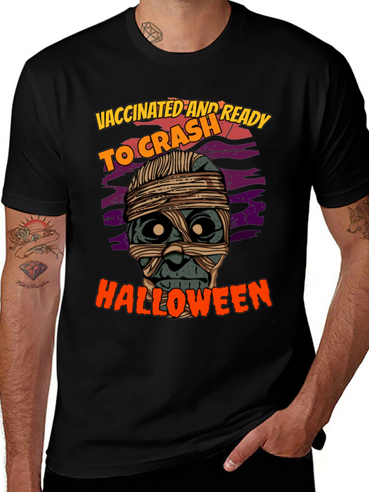 Vaccinated & Ready to Crash Halloween Mummy T-Shirt