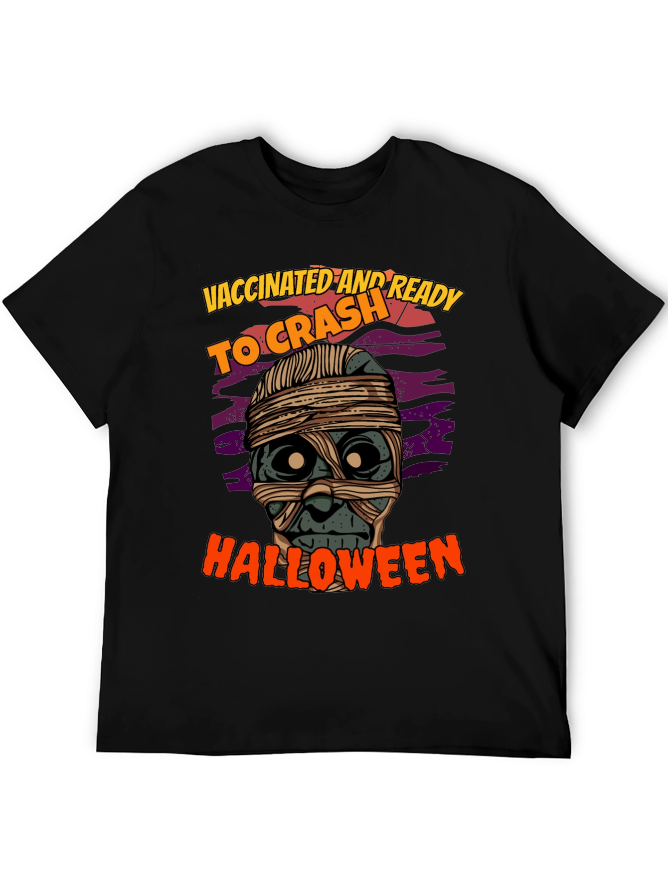 Vaccinated & Ready to Crash Halloween Mummy T-Shirt