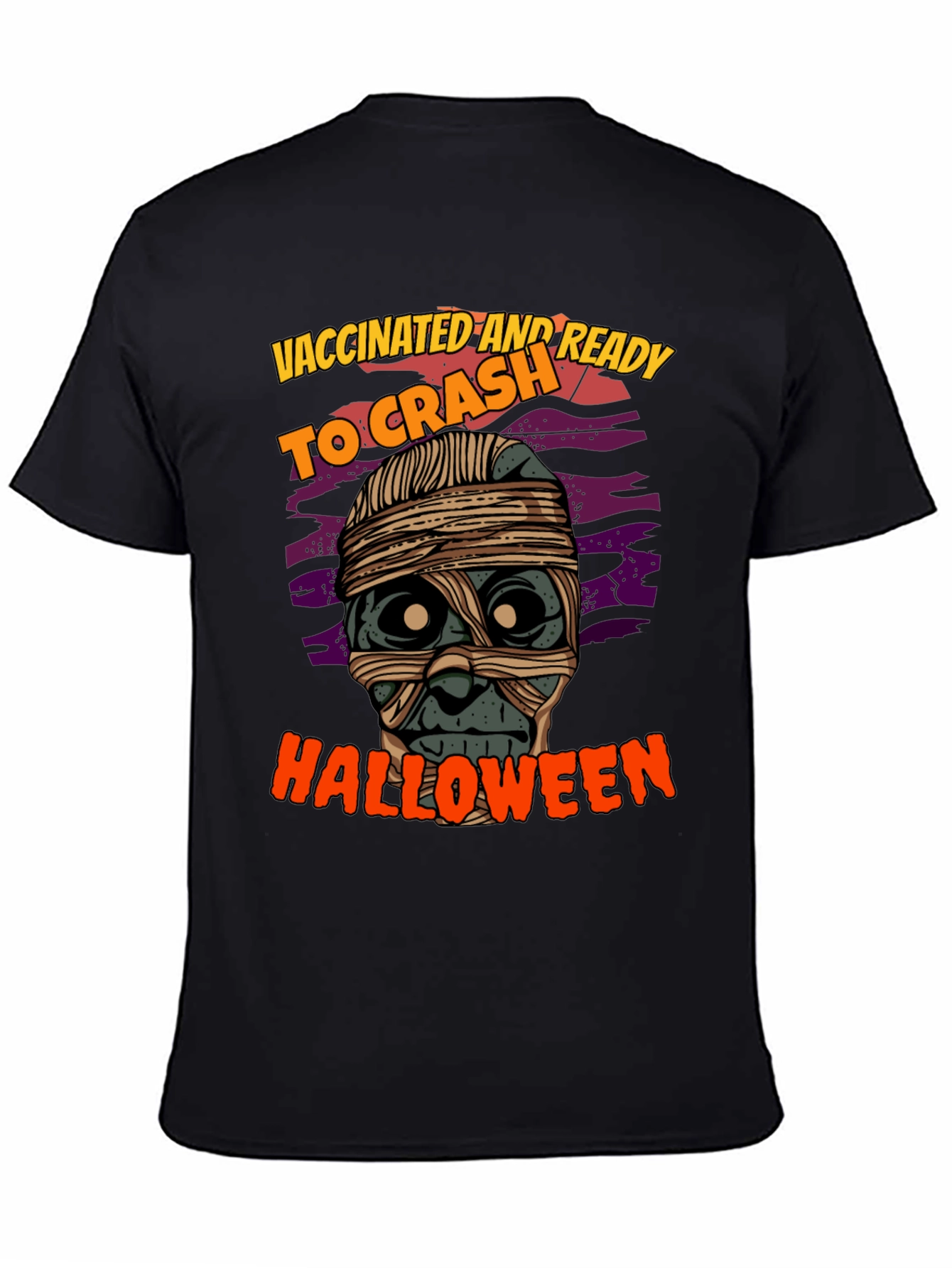 Vaccinated & Ready to Crash Halloween Mummy T-Shirt