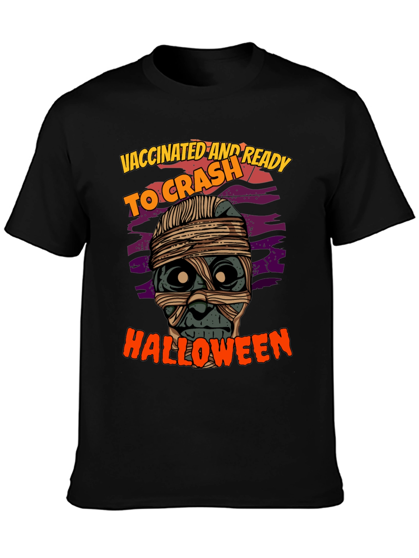 Vaccinated & Ready to Crash Halloween Mummy T-Shirt