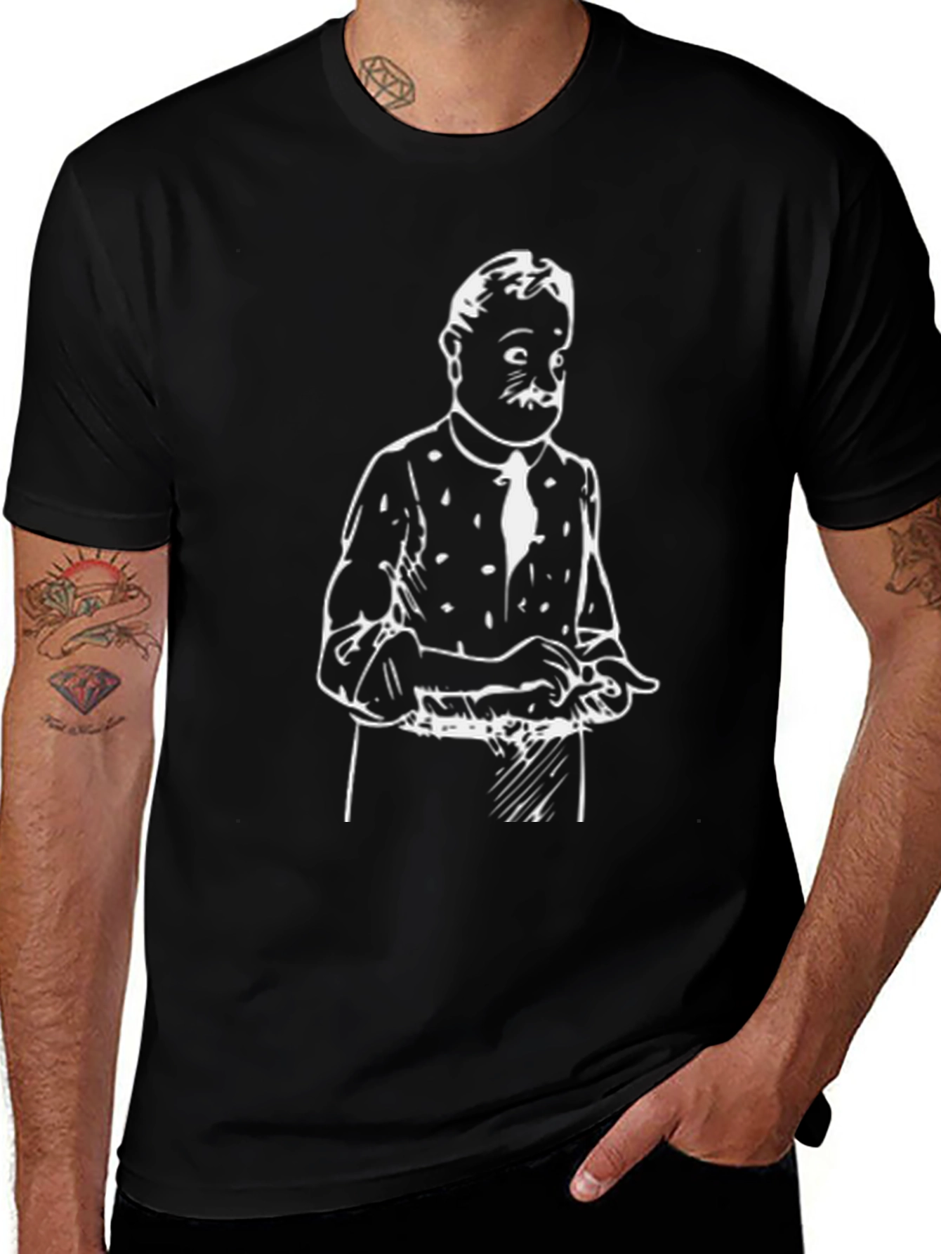 Retro Cartoon Black Graphic Tee