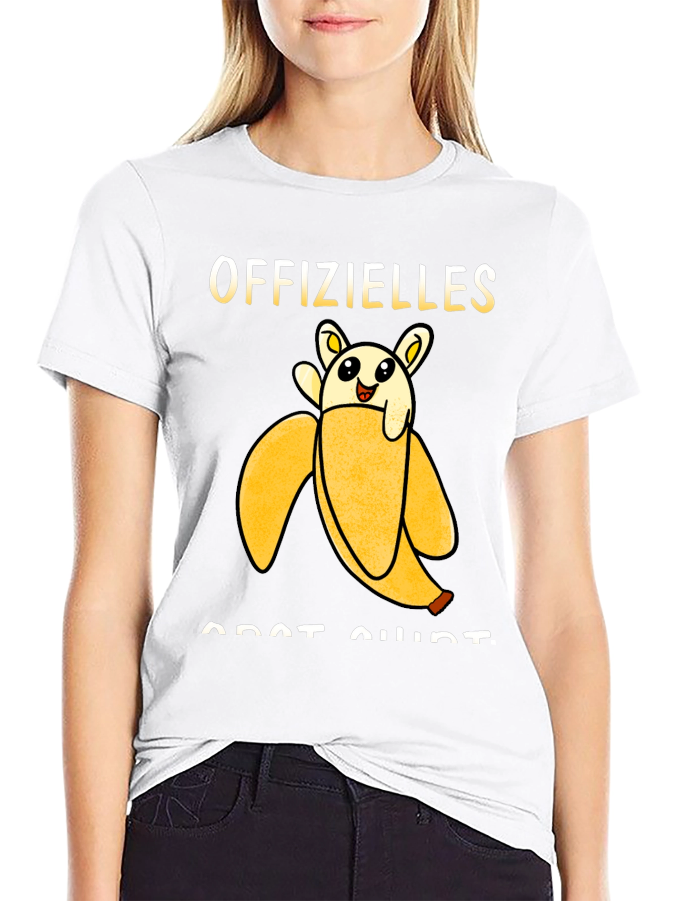 Offizielles Banana Cat Shirt - Black Graphic Tee