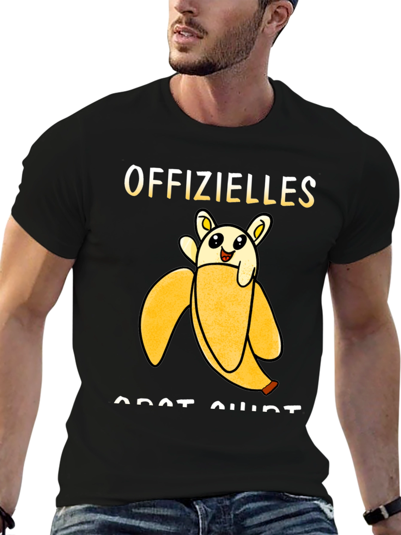 Offizielles Banana Cat Shirt - Black Graphic Tee