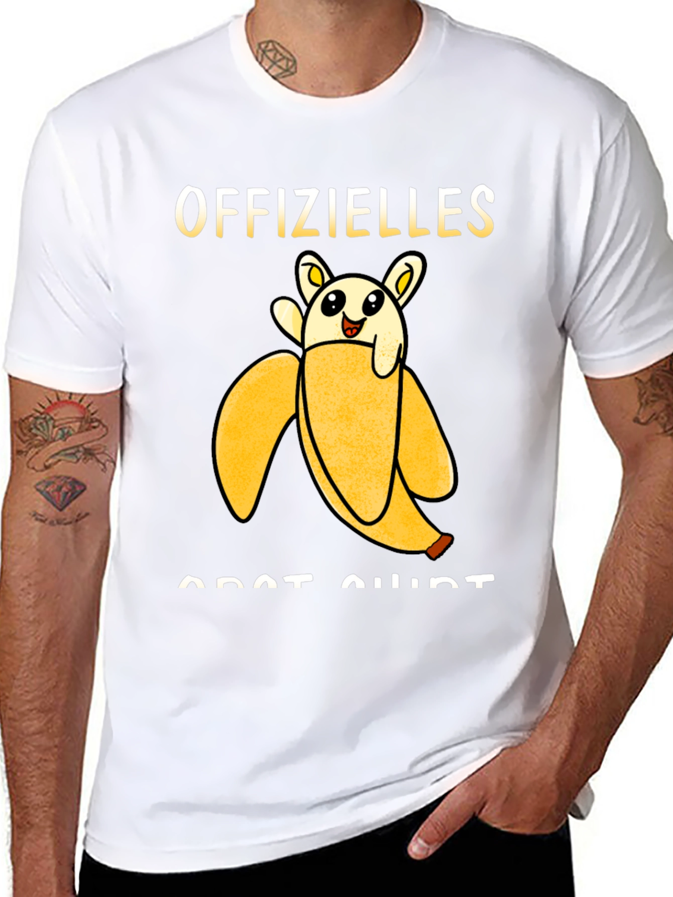 Offizielles Banana Cat Shirt - Black Graphic Tee