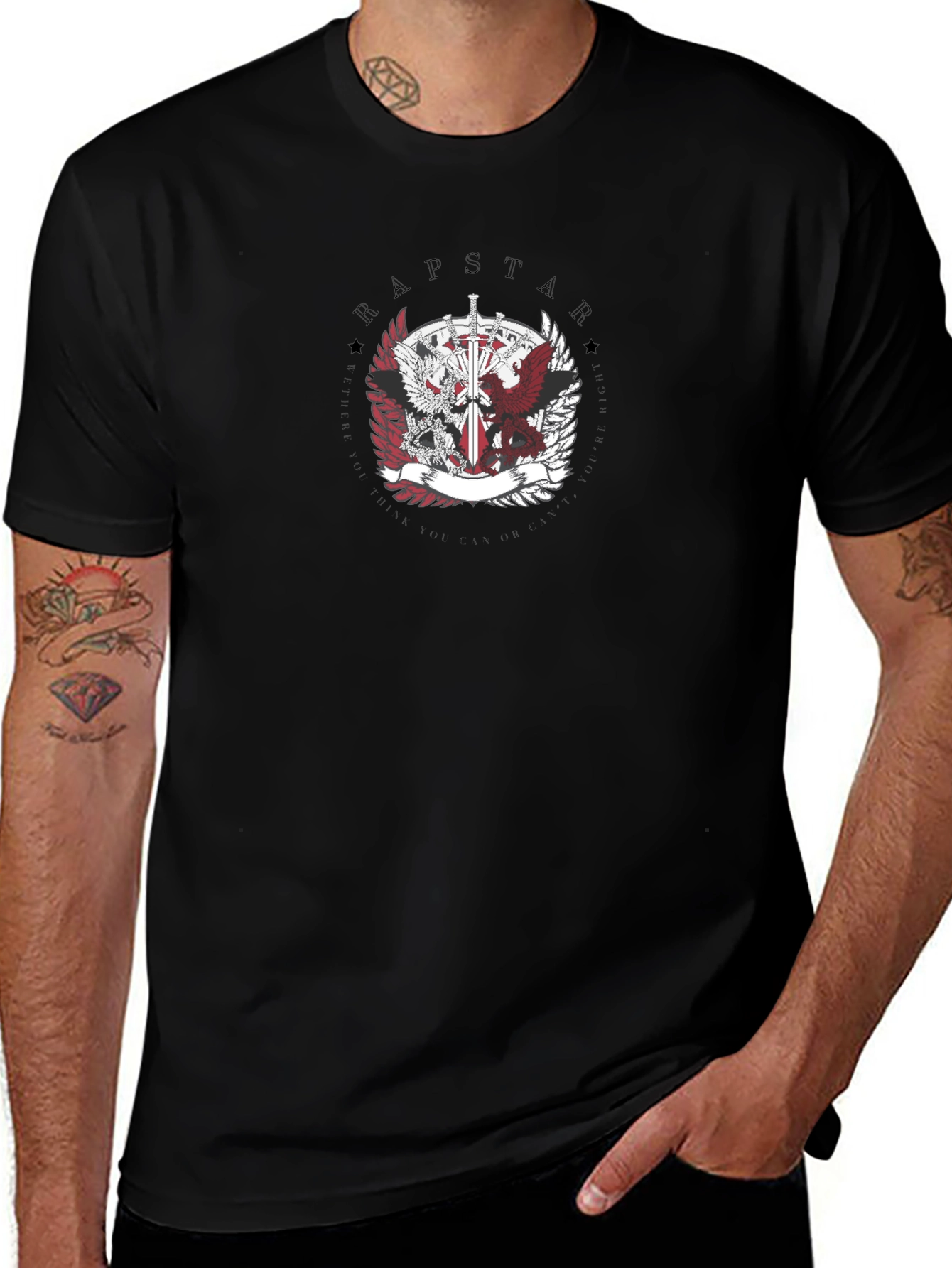 Black Rapstar Emblem Tee