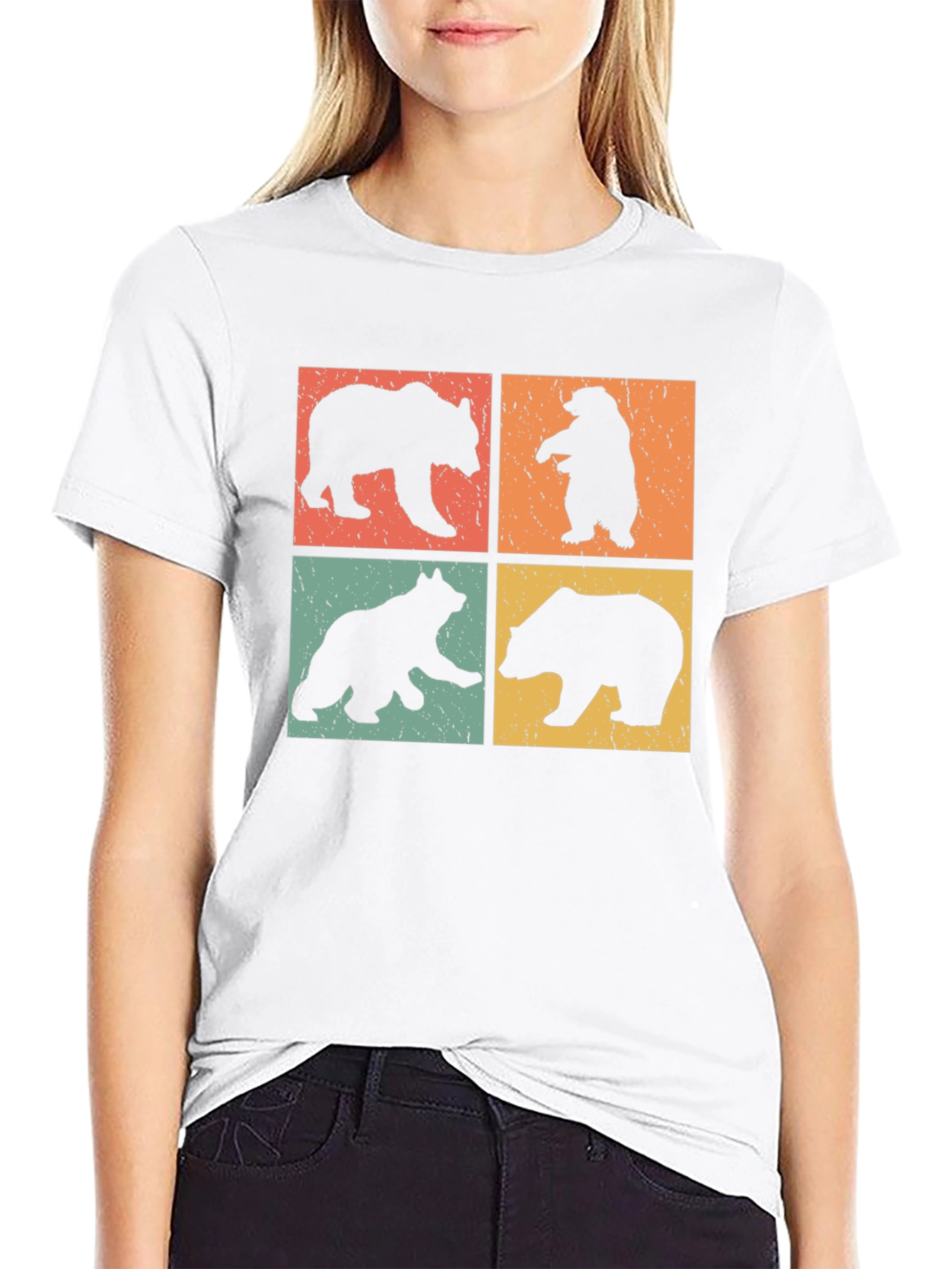 Retro Bear Silhouette T-Shirt - Nature Lover Tee