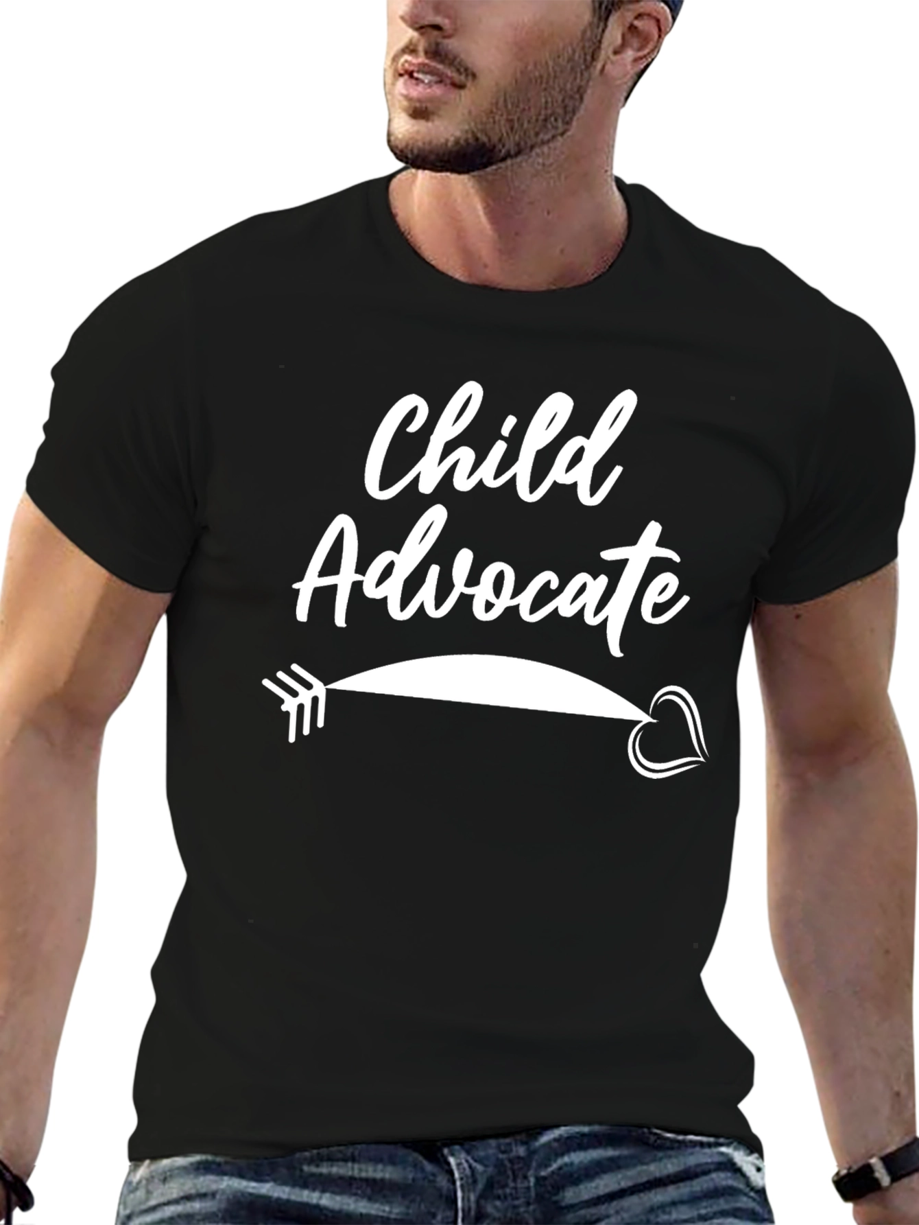 Child Advocate Arrow Heart Tee - Unisex Black Shirt