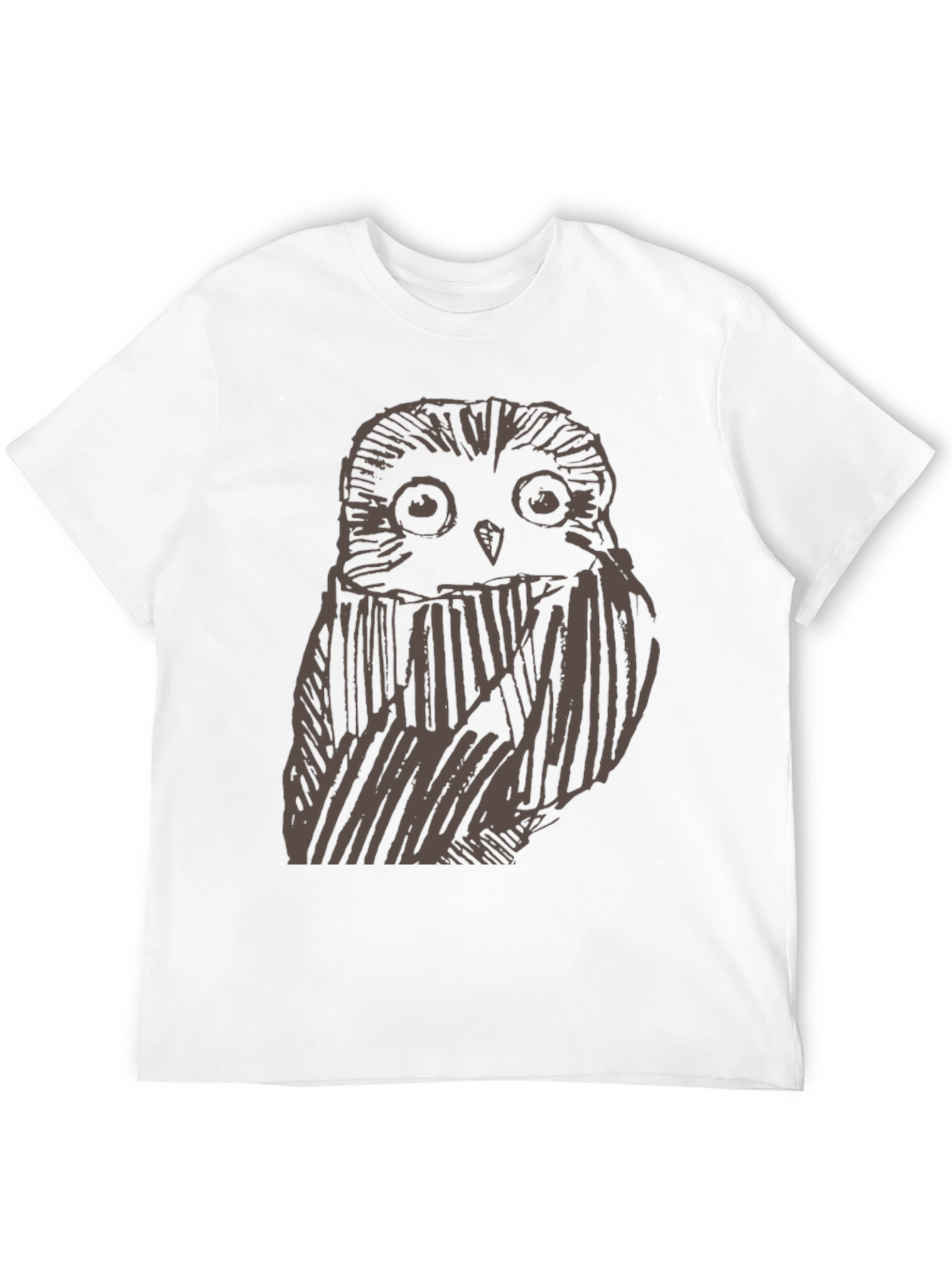 Mens Owl Graphic Print Black T-Shirt