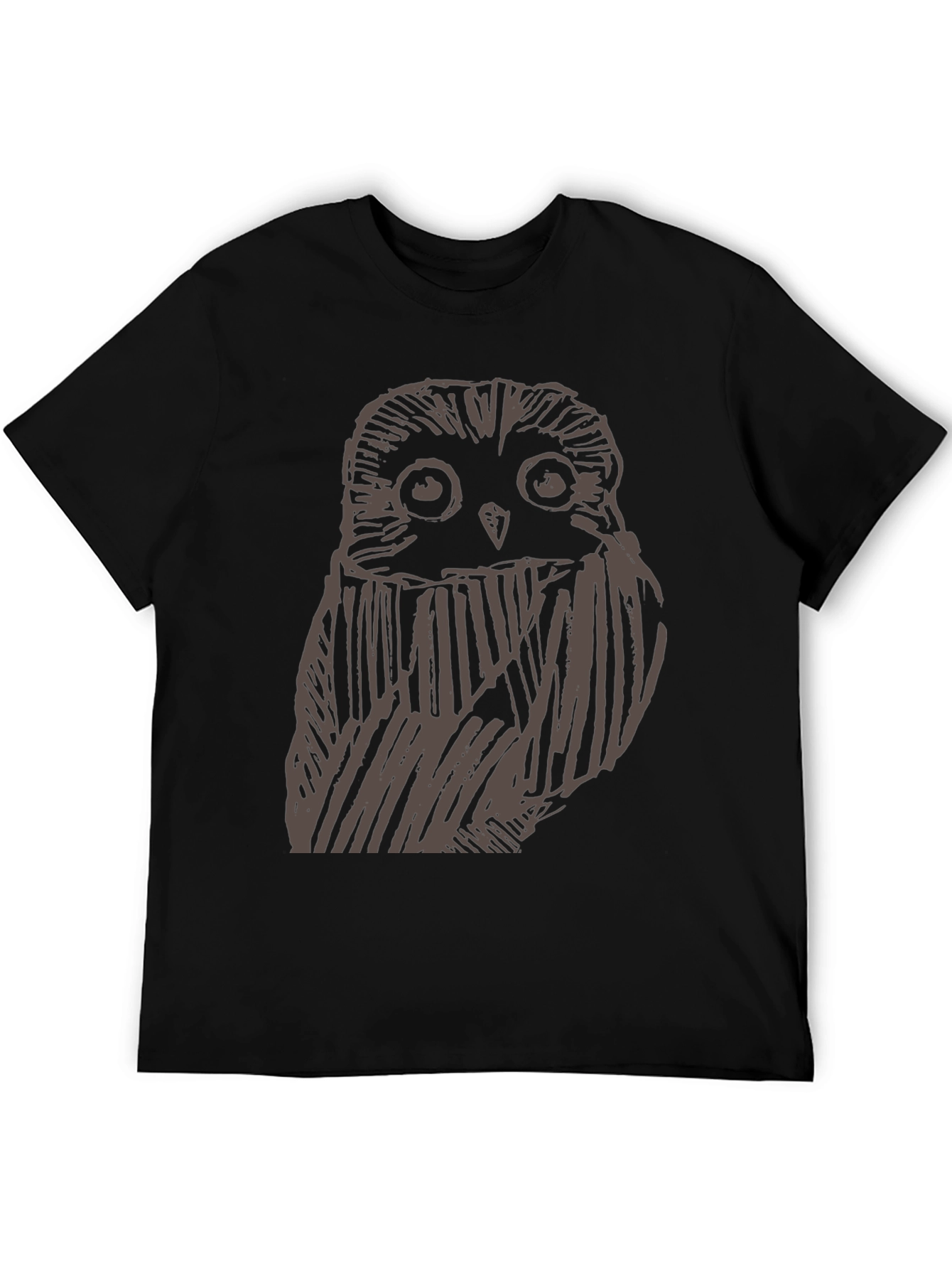 Mens Owl Graphic Print Black T-Shirt